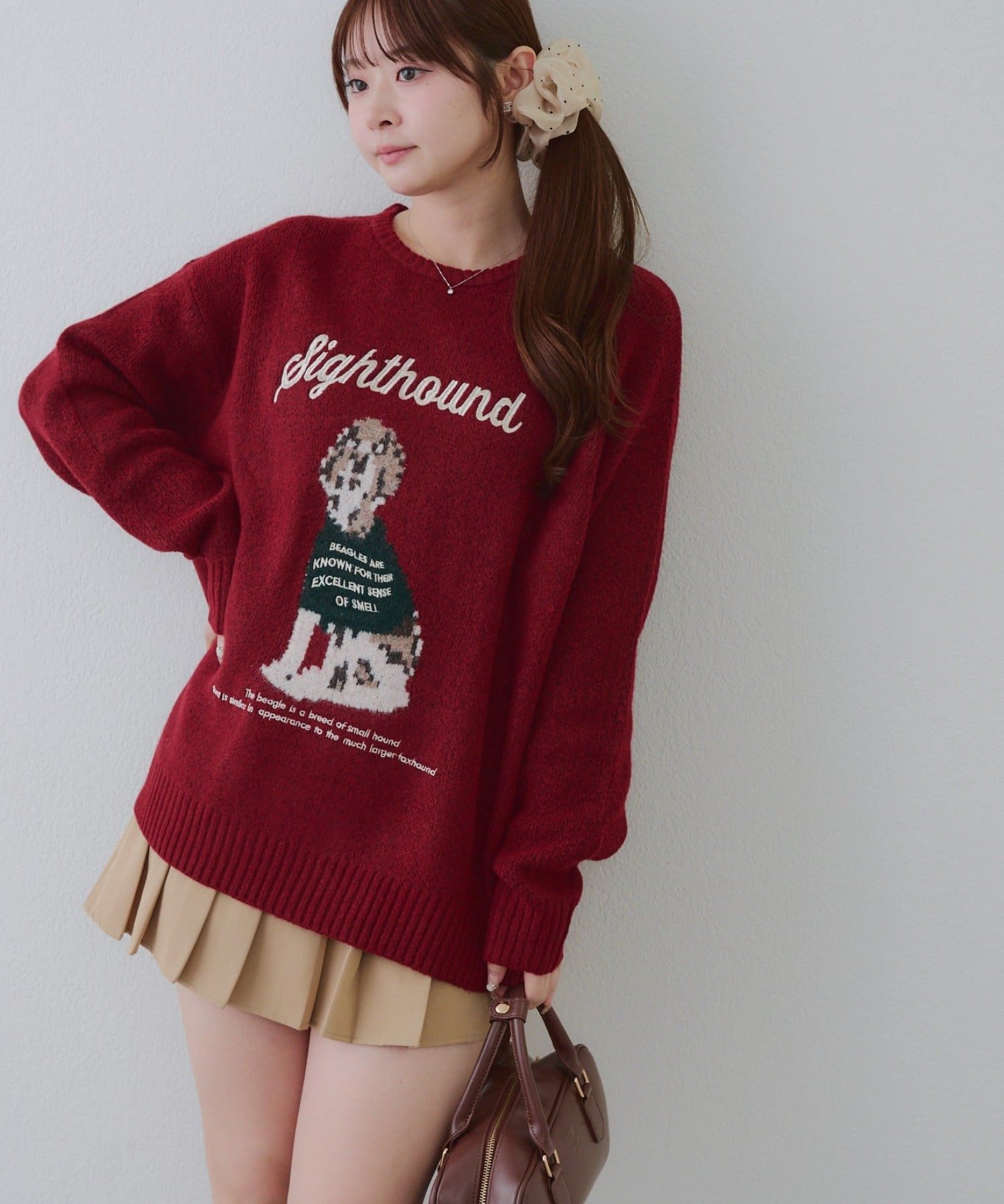 週末値下♡新品未使用♡Schloss Dog Knit ivory Ivory RMAF】Dogニットプルオーバー | NICE CLAUP / OLIVE des OLIVE OUTLET