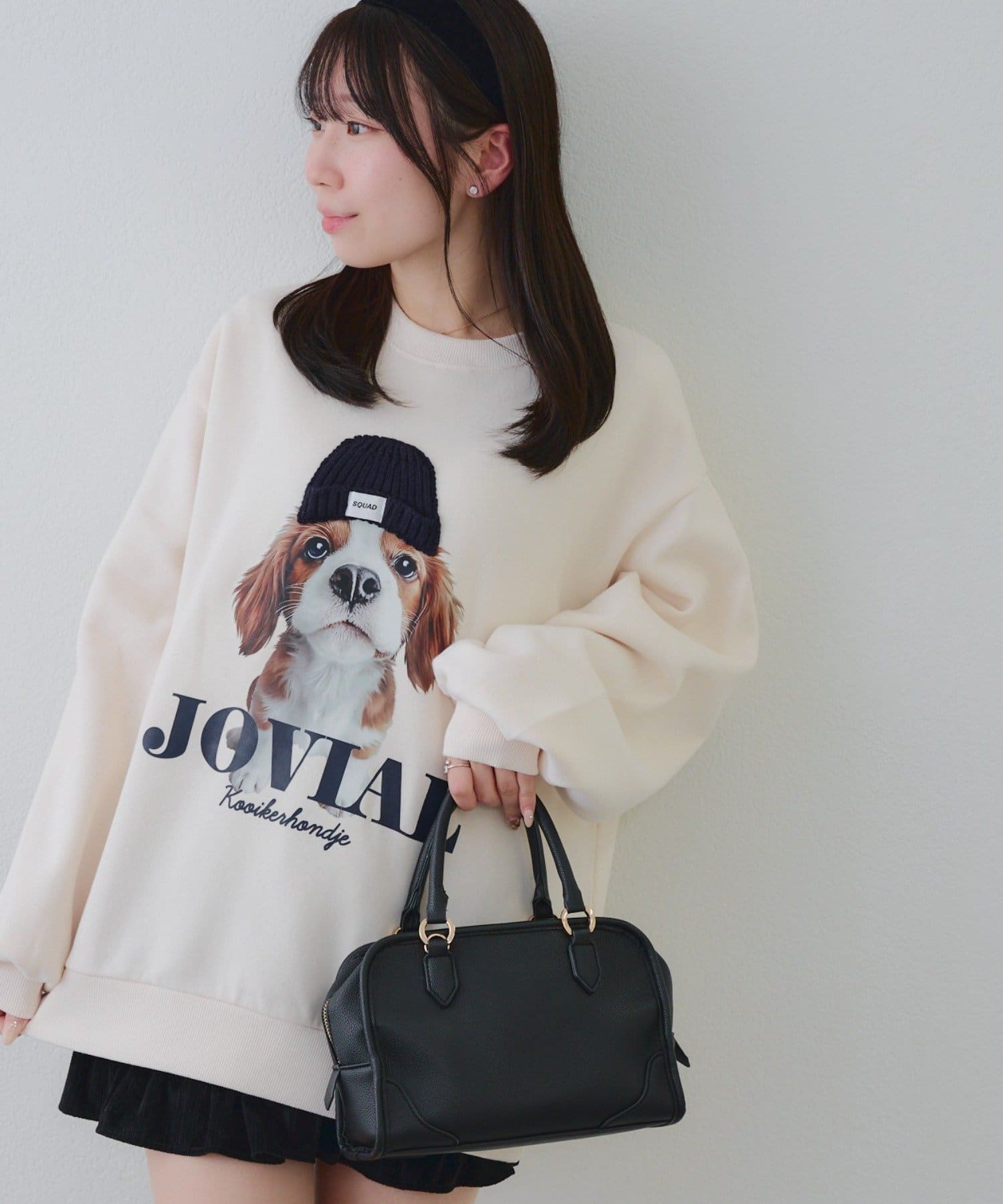 NICE CLAUP / OLIVE des OLIVE OUTLET(ナイスクラップ  / オリーブ デ オリーブ アウトレット) 【RMAF】ニット帽イヌプルオーバー