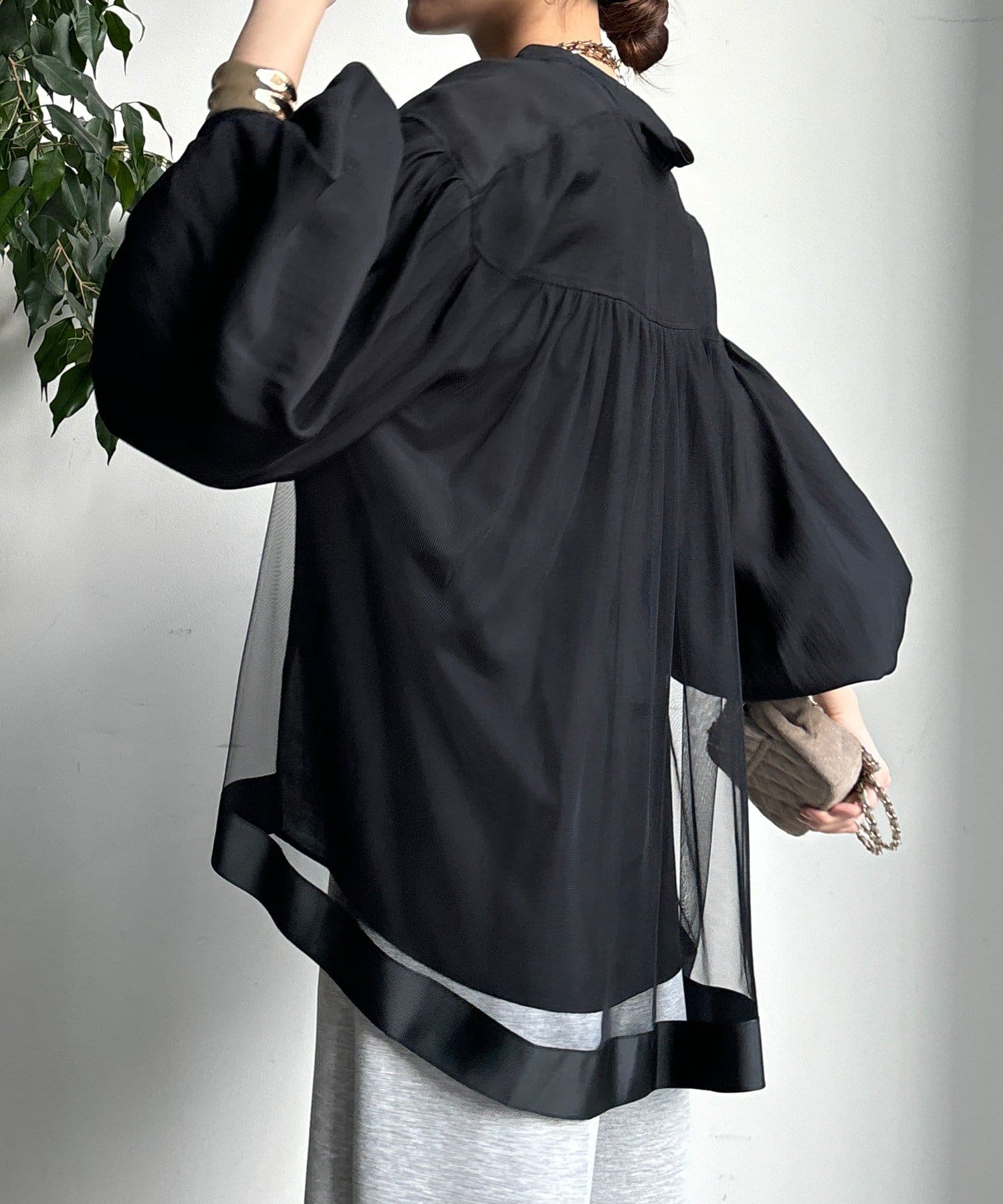 DOUDOU(ドゥドゥ) 【WEB限定】バックチュールブラウス