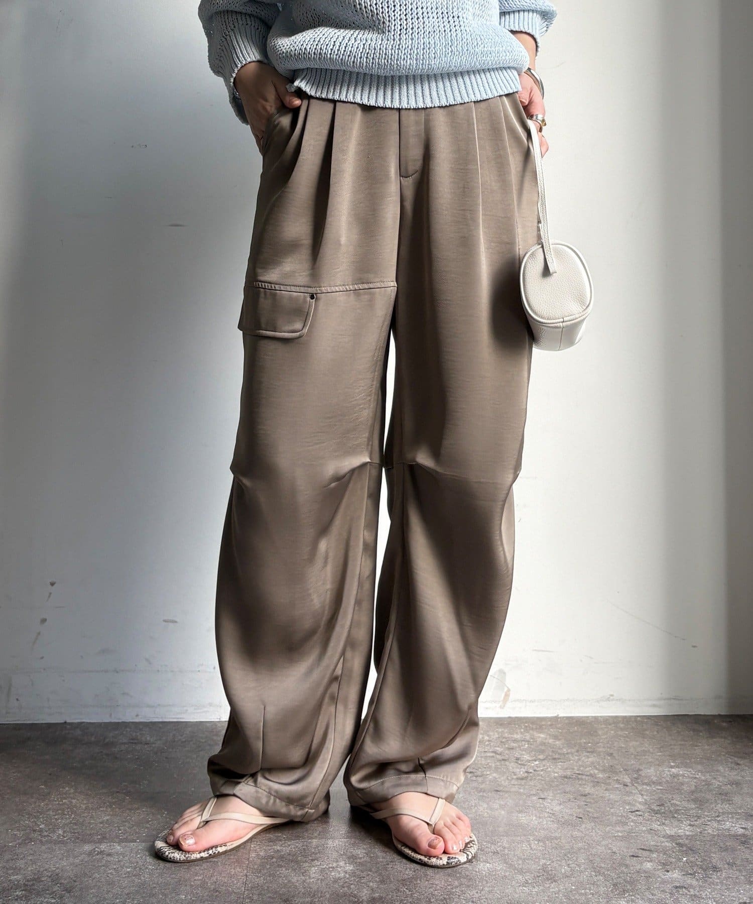 DOUDOU(ドゥドゥ) 【WEB限定】サテンパンツ