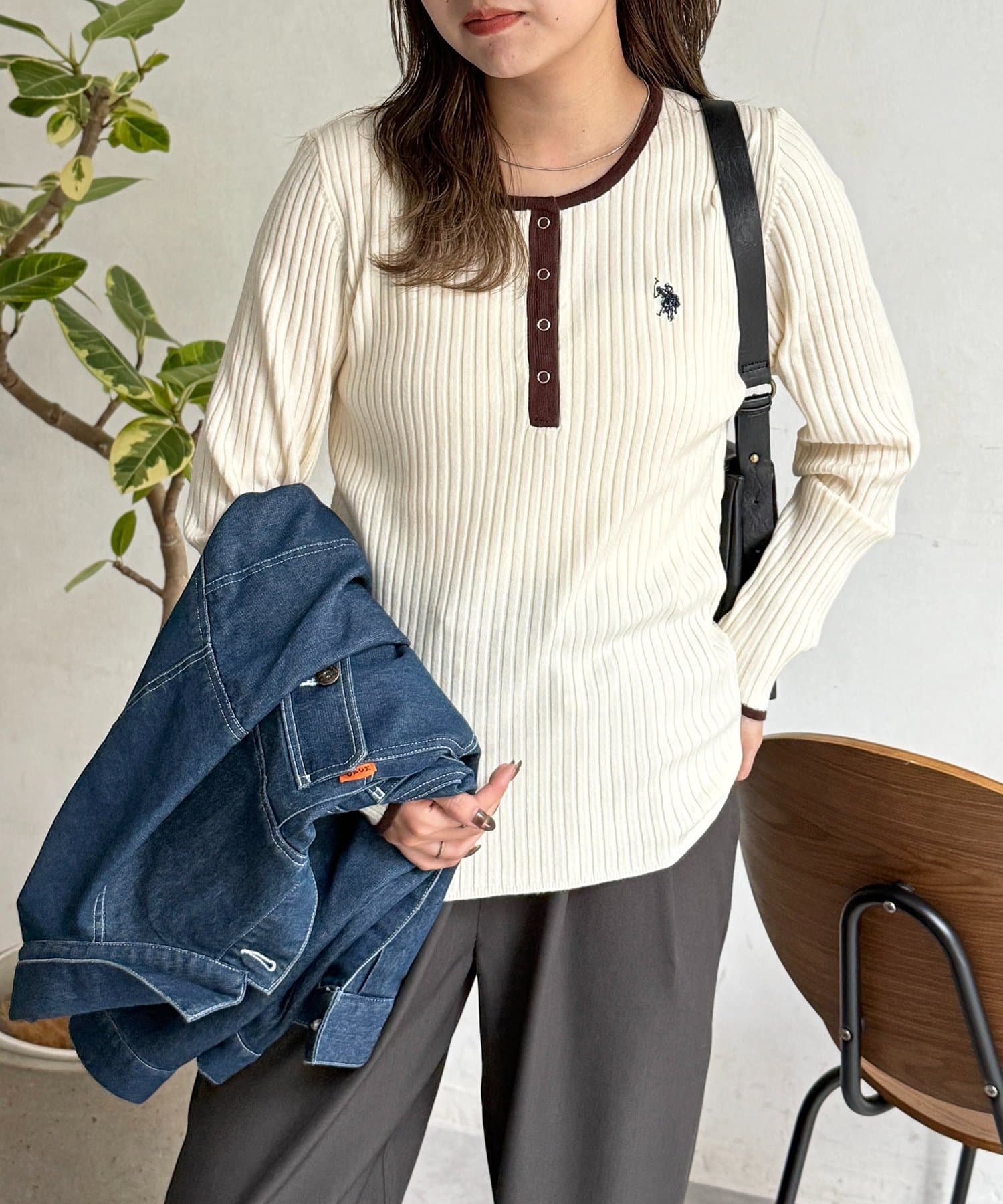 CPCM(シーピーシーエム) 【U.S. POLO ASSN. 】ヘンリーリブニット
