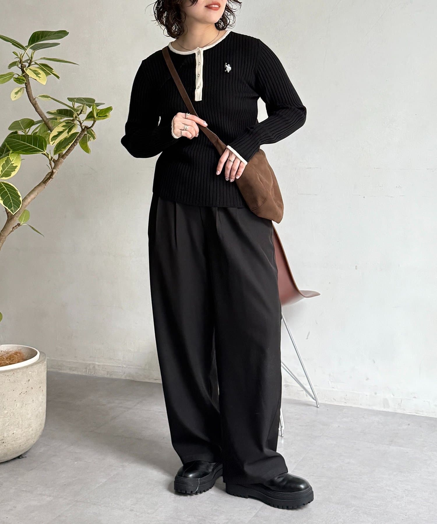 CPCM(シーピーシーエム) 【U.S. POLO ASSN. 】ヘンリーリブニット