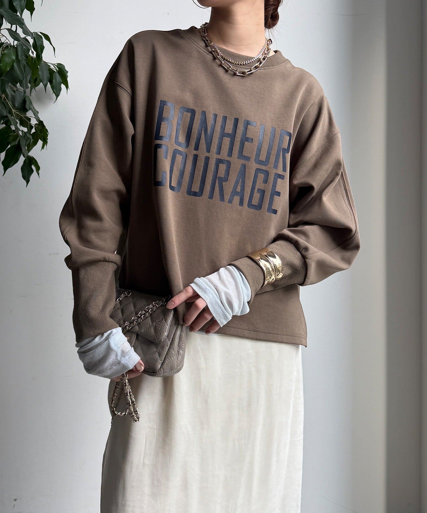 DOUDOU(ドゥドゥ) 【WEB限定】ポンチサイドファスナーロゴプルオーバー