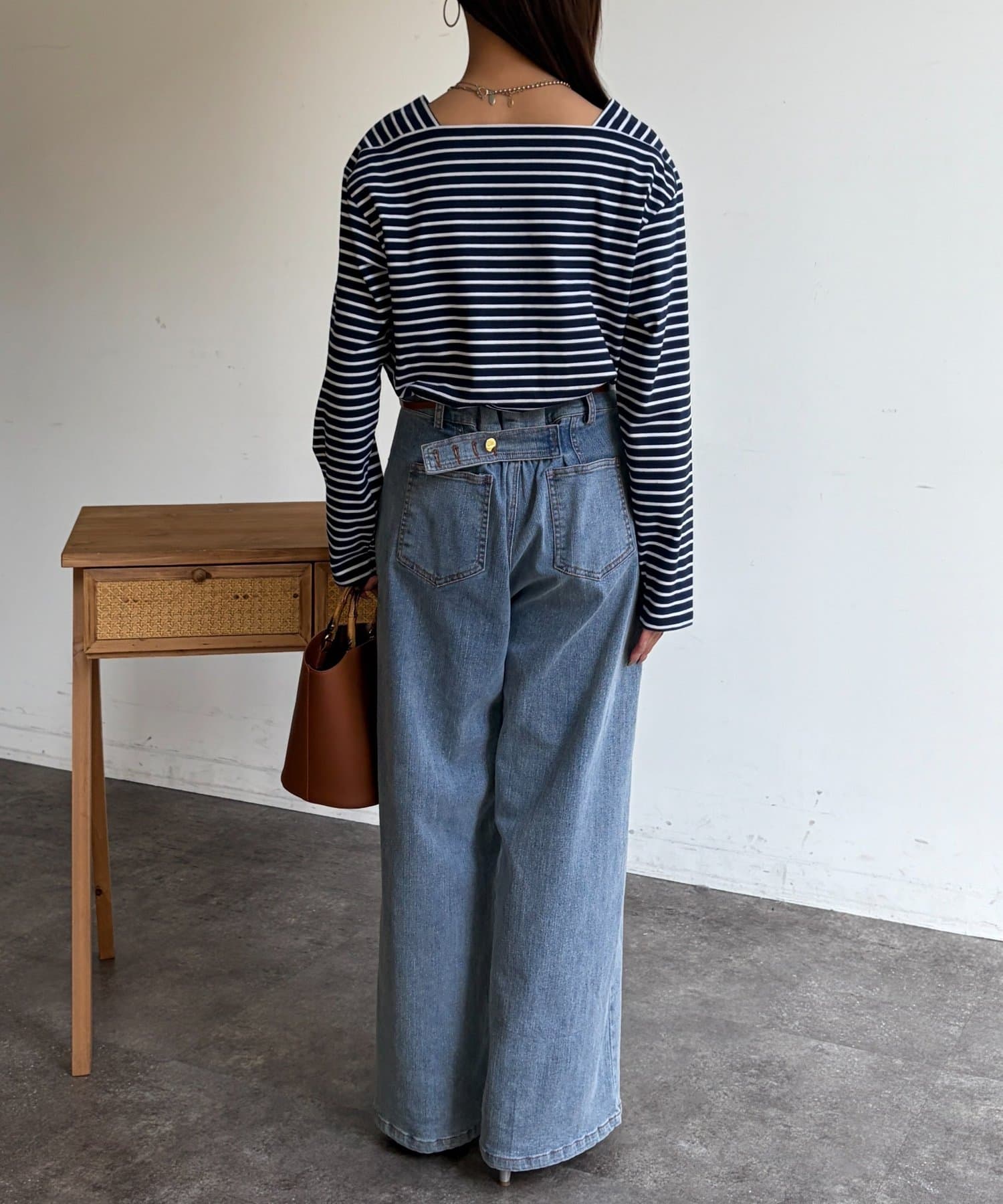 Chez toi(シェトワ) スクエアボーダーカットソー