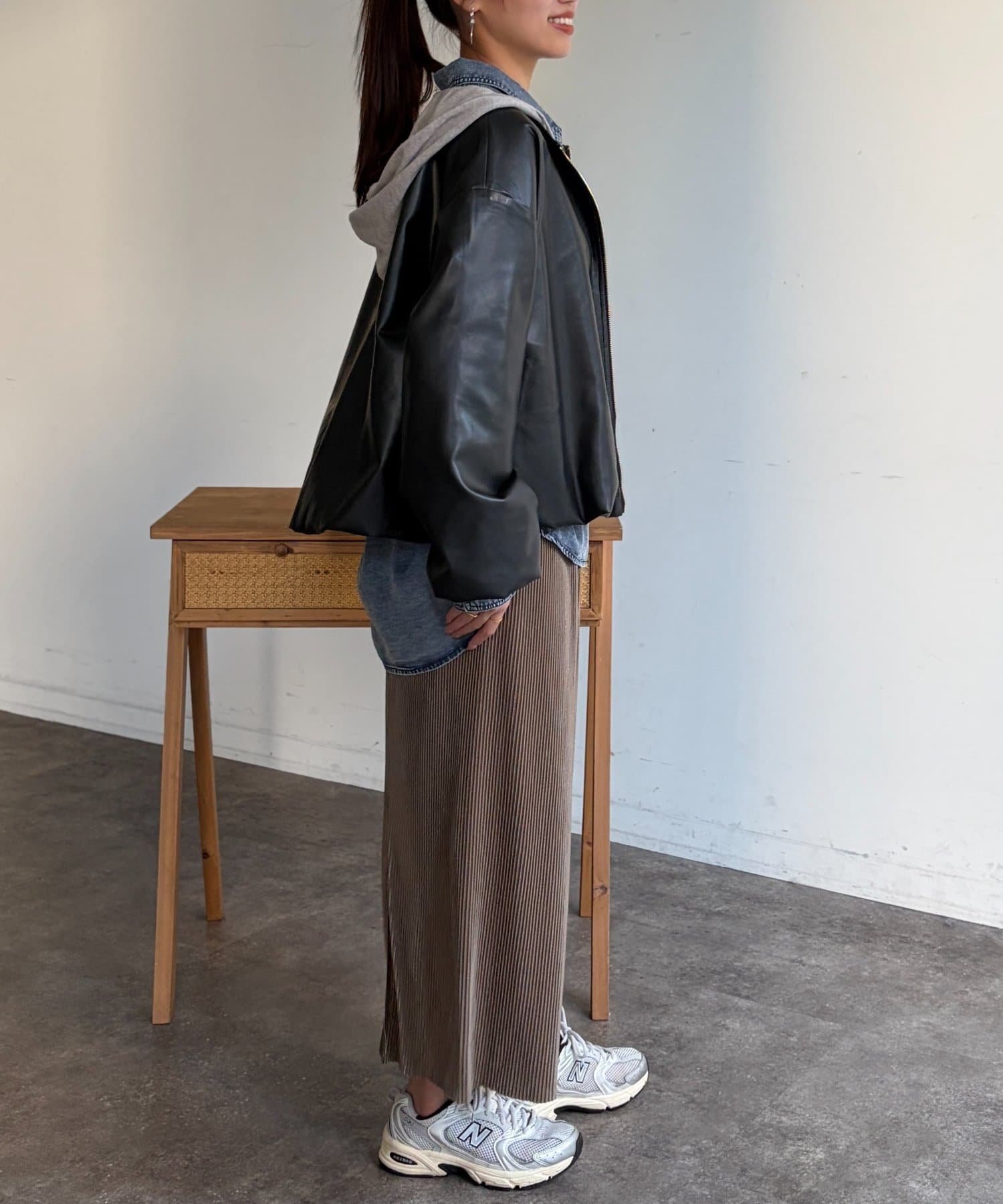 Chez toi(シェトワ) ノーカラーバルーンブルゾン