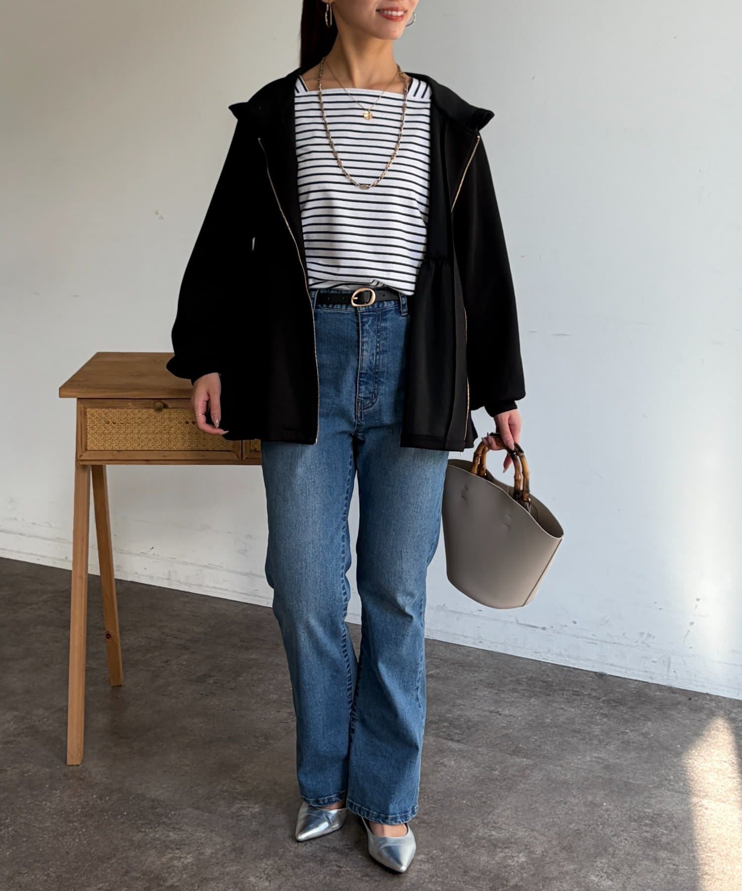 Chez toi(シェトワ) ダンボールペプラムパーカー