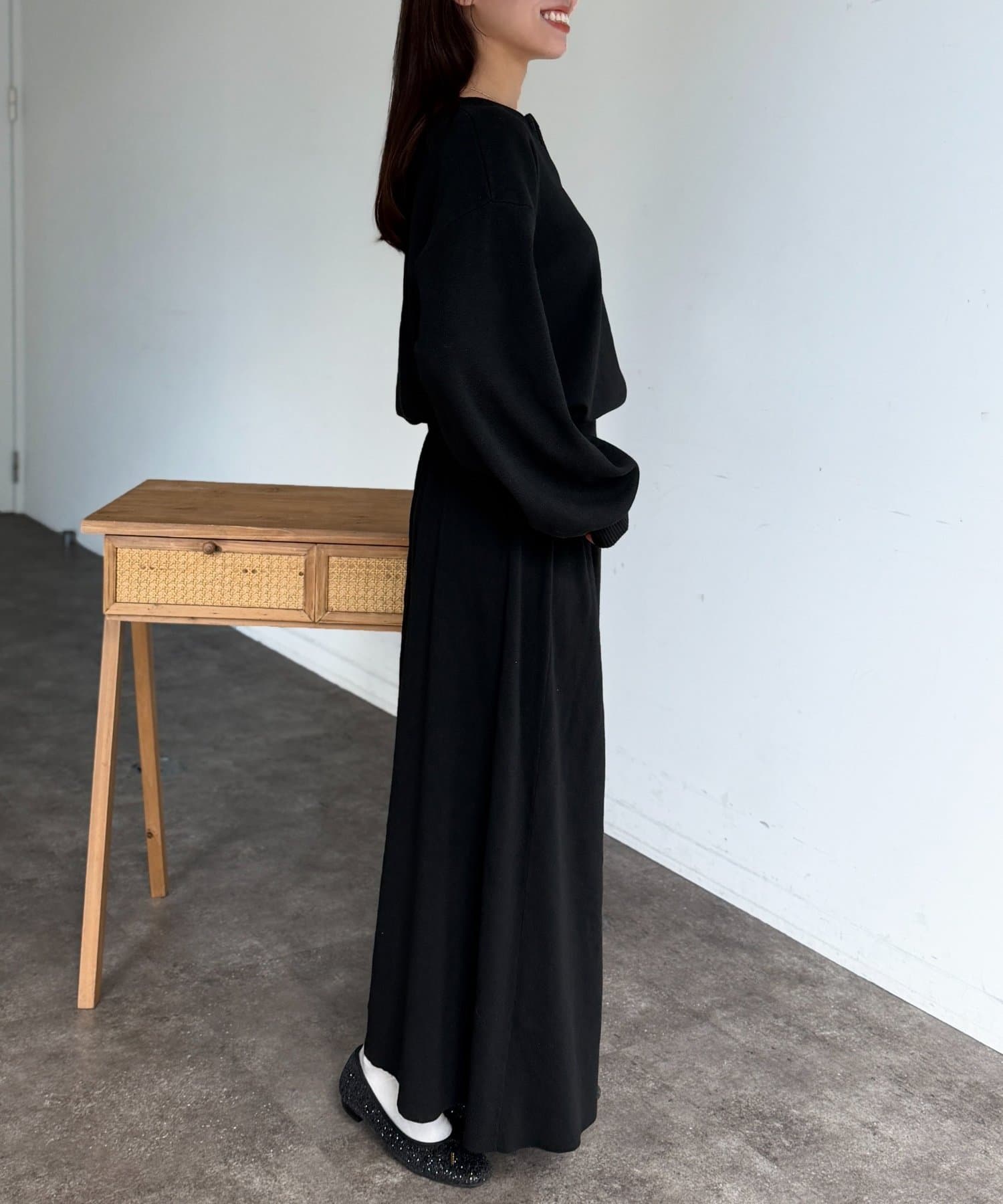 Chez toi(シェトワ) 【セットアイテム】ハーフジップ×セミフレアスカート