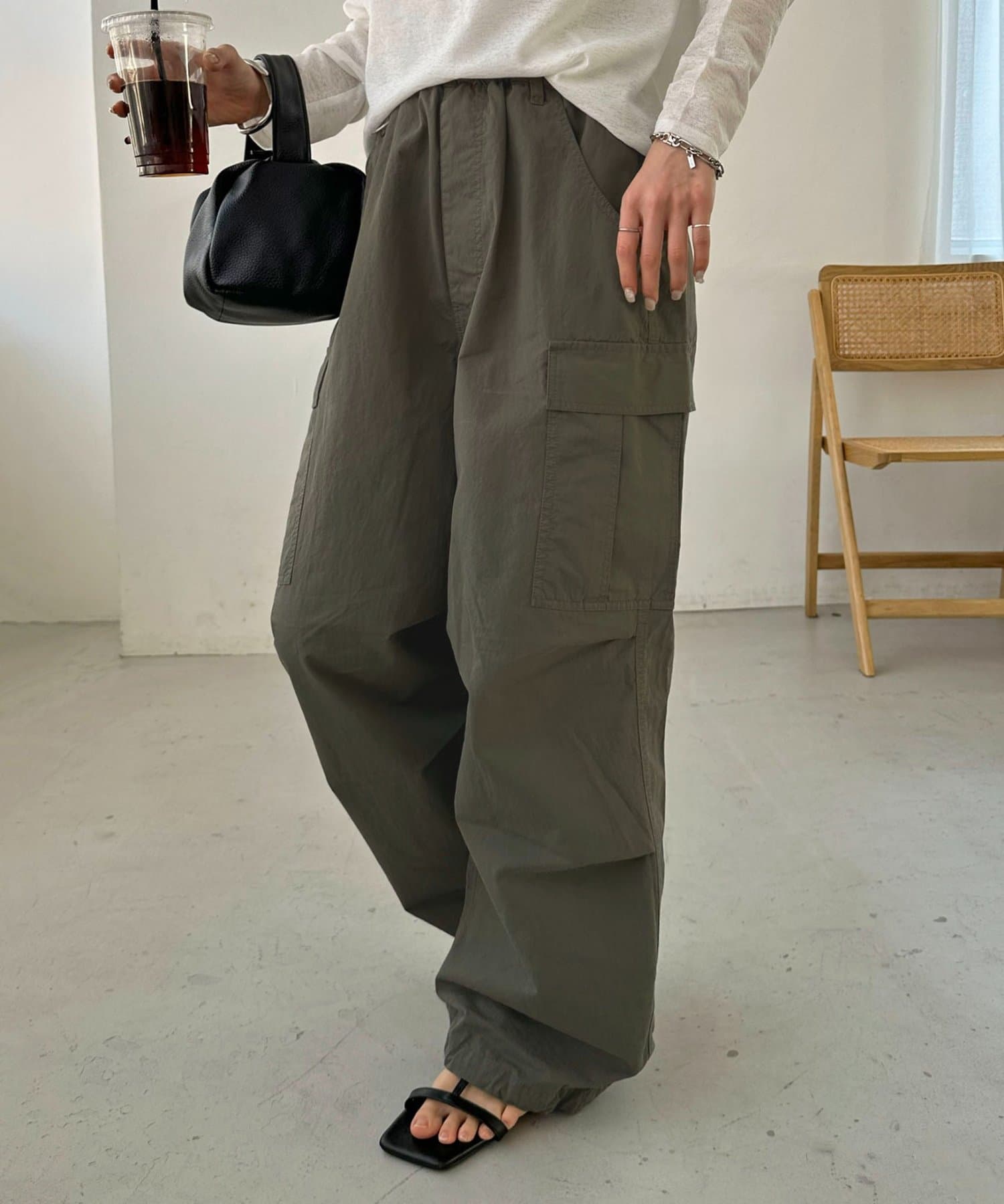 DISCOAT(ディスコート) 【Enlude/ユニセックス】Dカン付きワイドカーゴパンツ