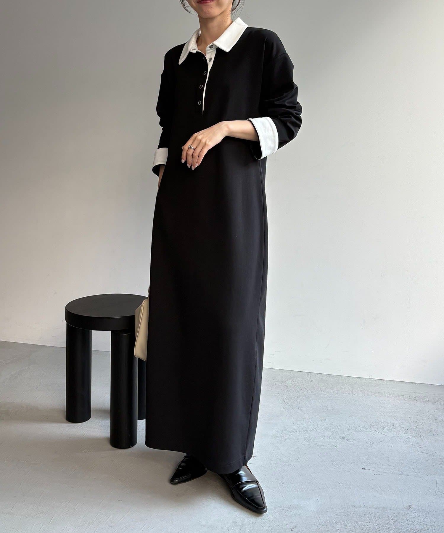 CAPRICIEUX LE'MAGE(カプリシュレマージュ) 【低身長サイズあり】〈C.L〉バイカラーポロカットワンピース