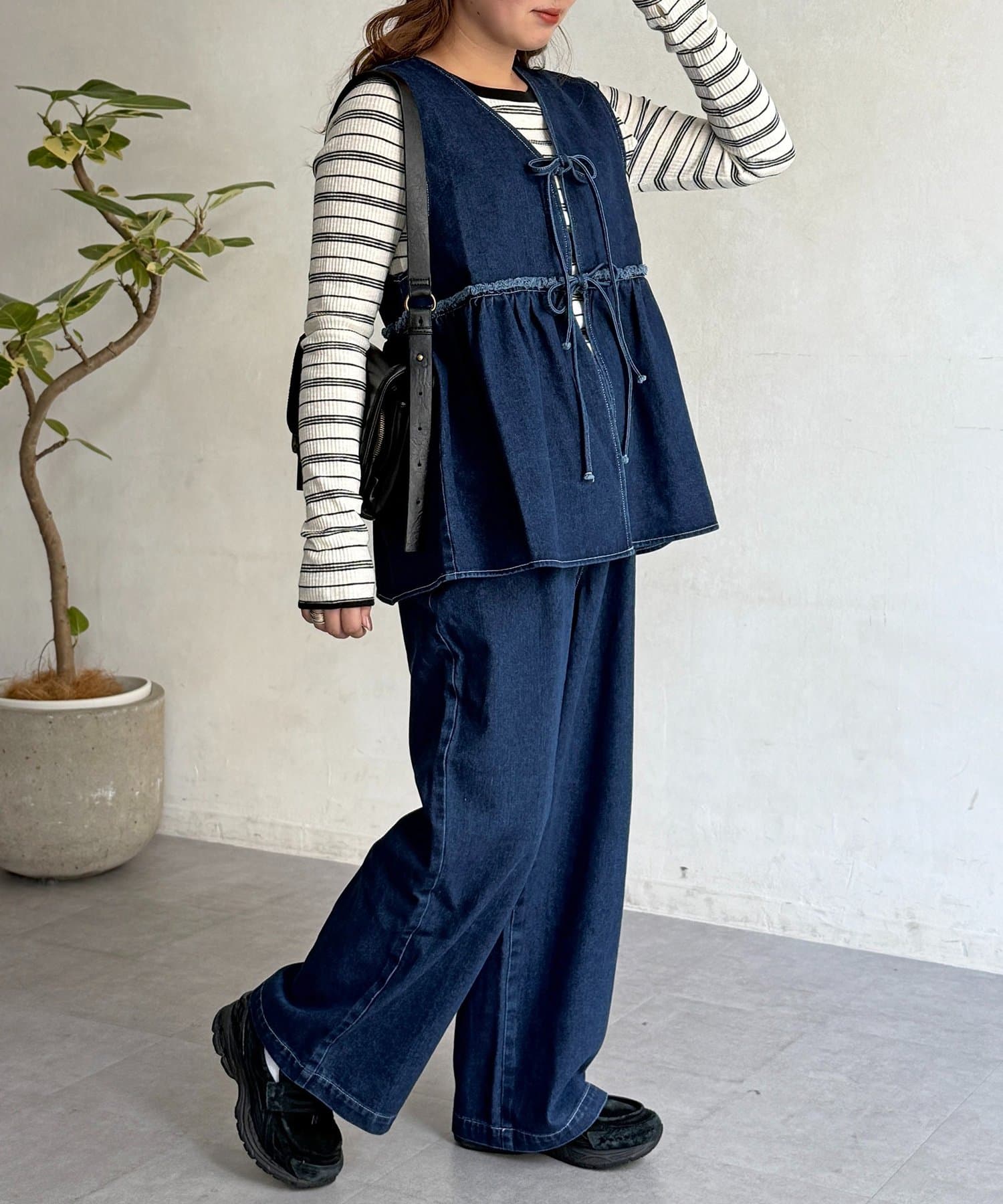 CPCM(シーピーシーエム) デニムビスチェセットアップ