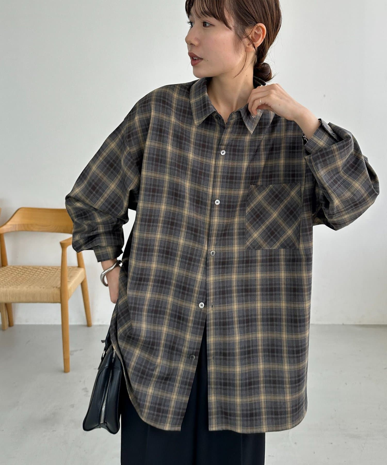 DISCOAT(ディスコート) 【Enlude/ユニセックス】オンブレチェックオーバーシャツ