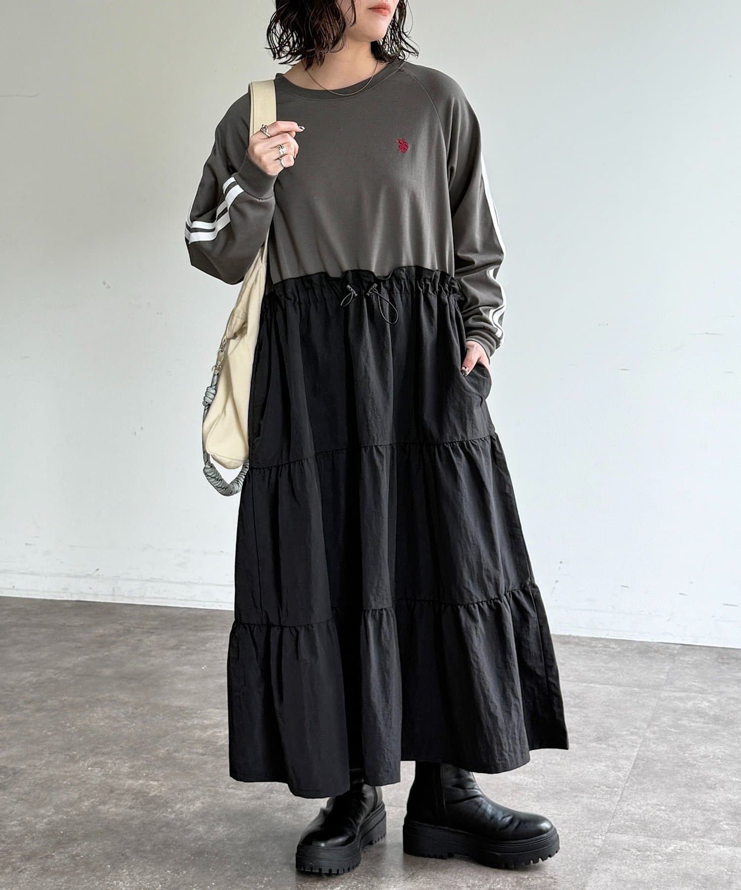 CPCM(シーピーシーエム) 【U.S. POLO ASSN.】ティアードドッキングワンピース