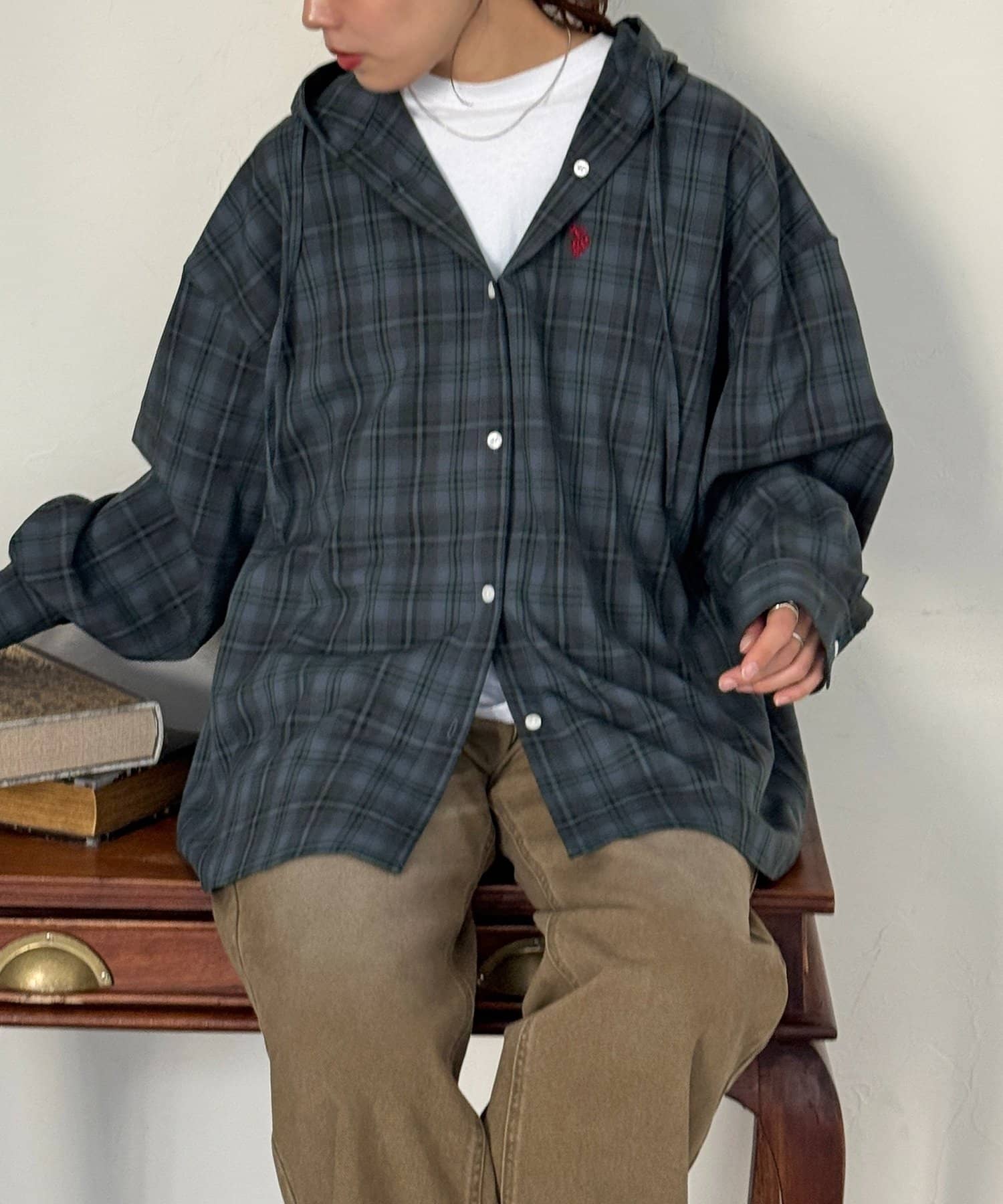 CPCM(シーピーシーエム) 【U.S. POLO ASSN.】フードチェックシャツ
