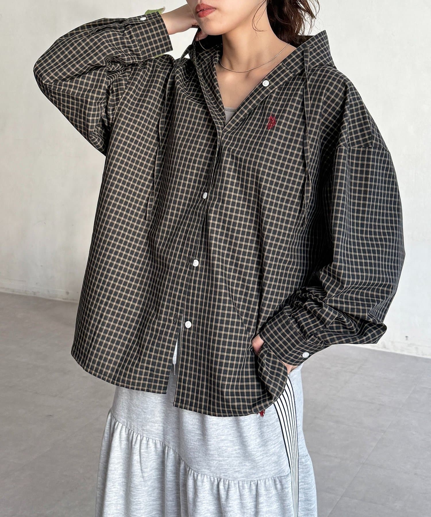 CPCM(シーピーシーエム) 【U.S. POLO ASSN.】フードチェックシャツ