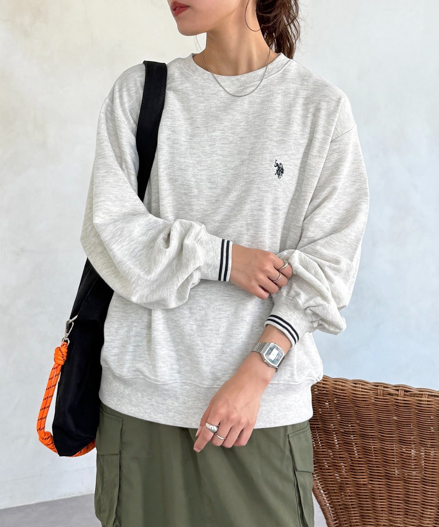 CPCM(シーピーシーエム) 【U.S. POLO ASSN.】リブライン裏毛スウェット