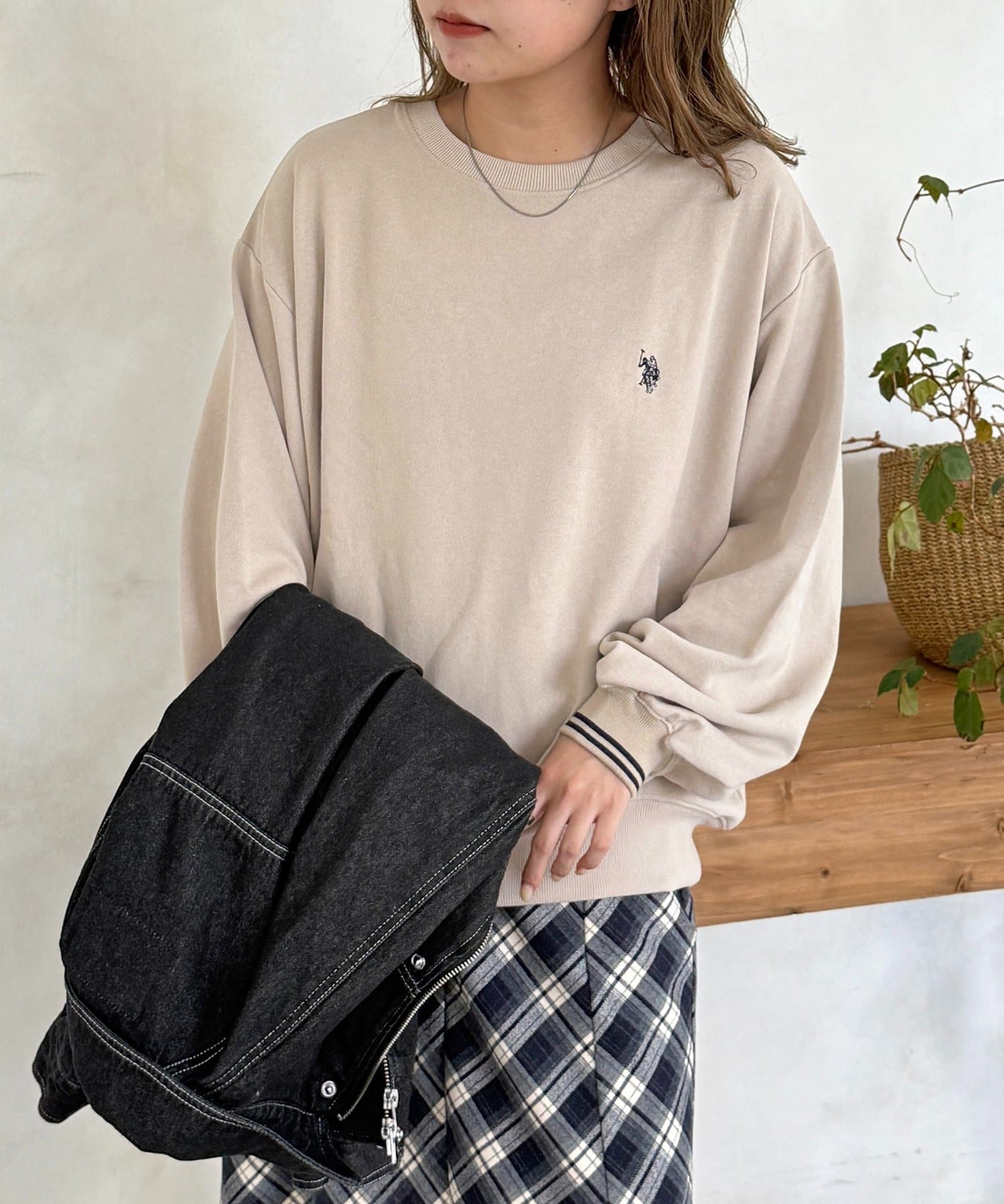 CPCM(シーピーシーエム) 【U.S. POLO ASSN.】リブライン裏毛スウェット