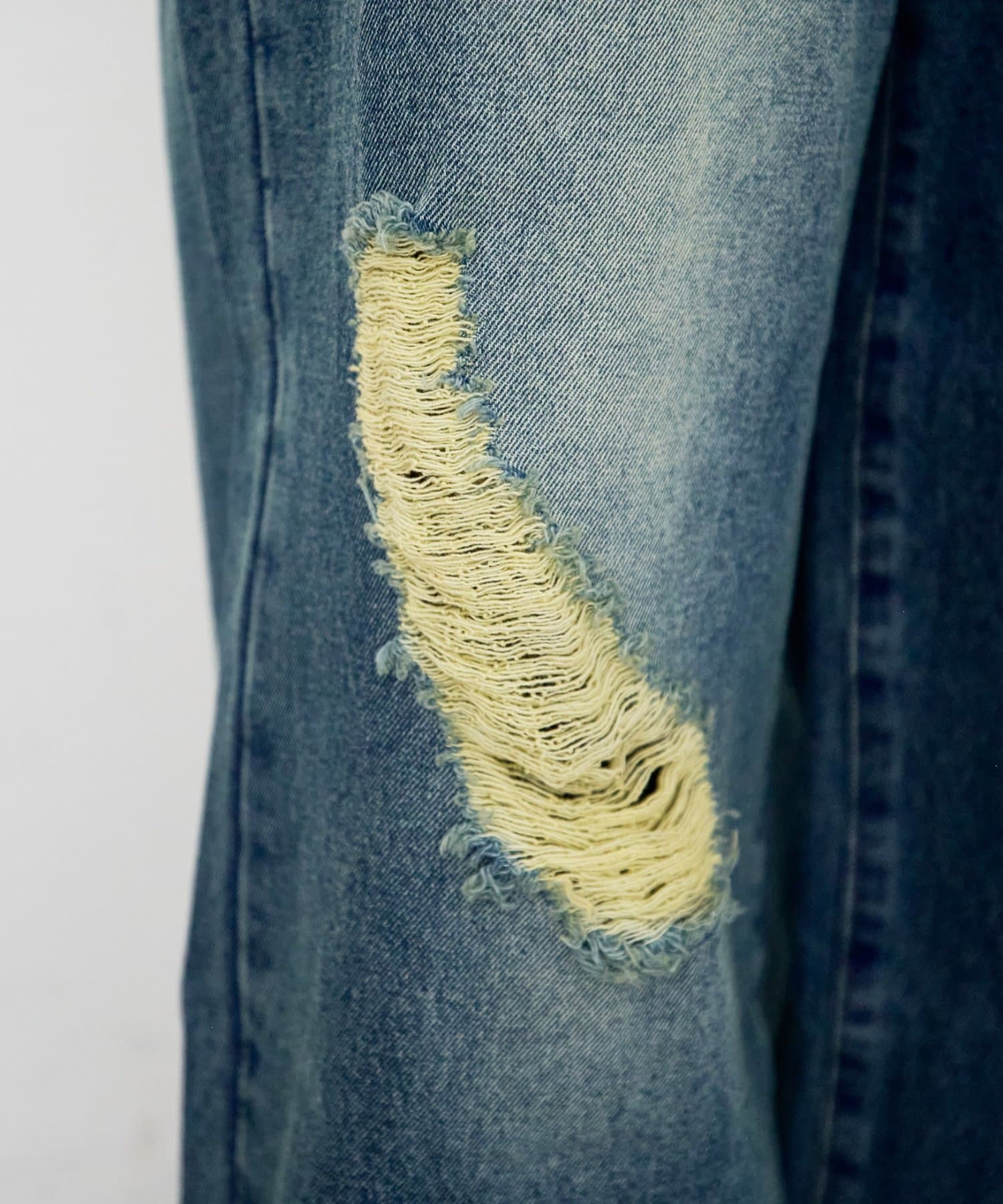 DISCOAT(ディスコート) 【Enlude/ユニセックス】ダメージデニムワイドパンツ