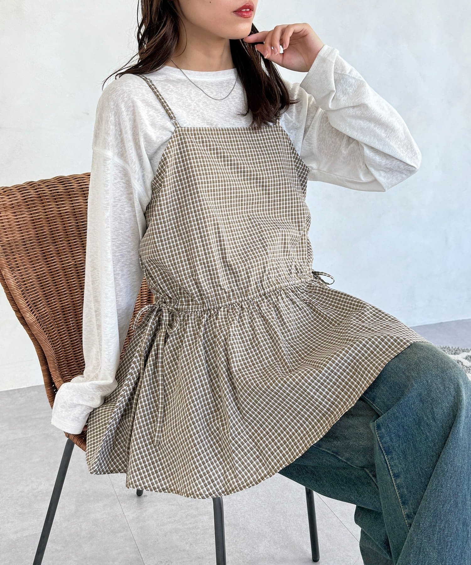 CPCM(シーピーシーエム) ウエストリボンキャミチュニック