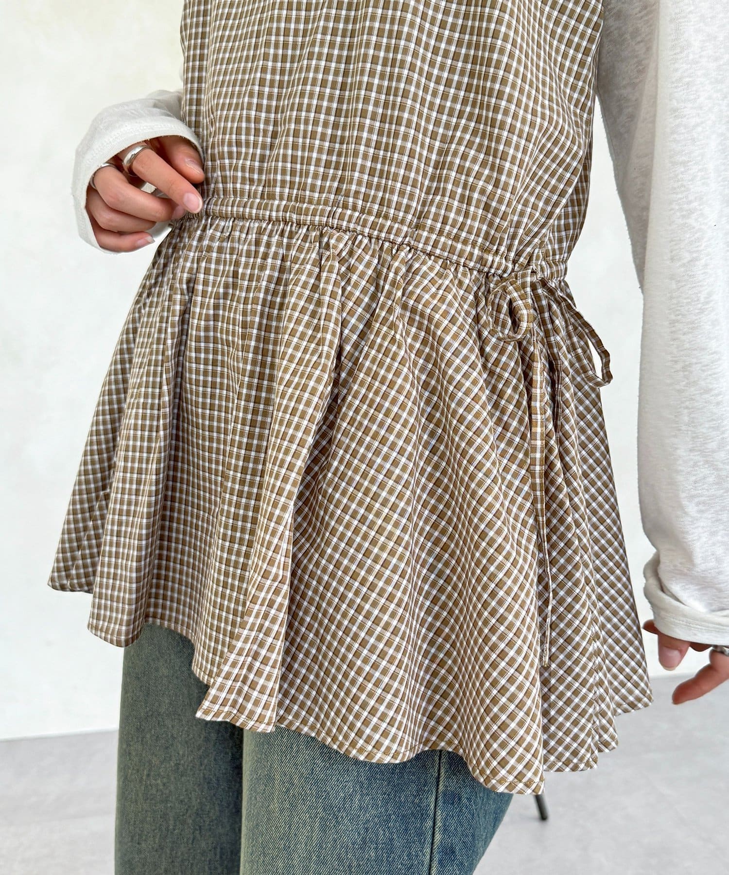 CPCM(シーピーシーエム) ウエストリボンキャミチュニック