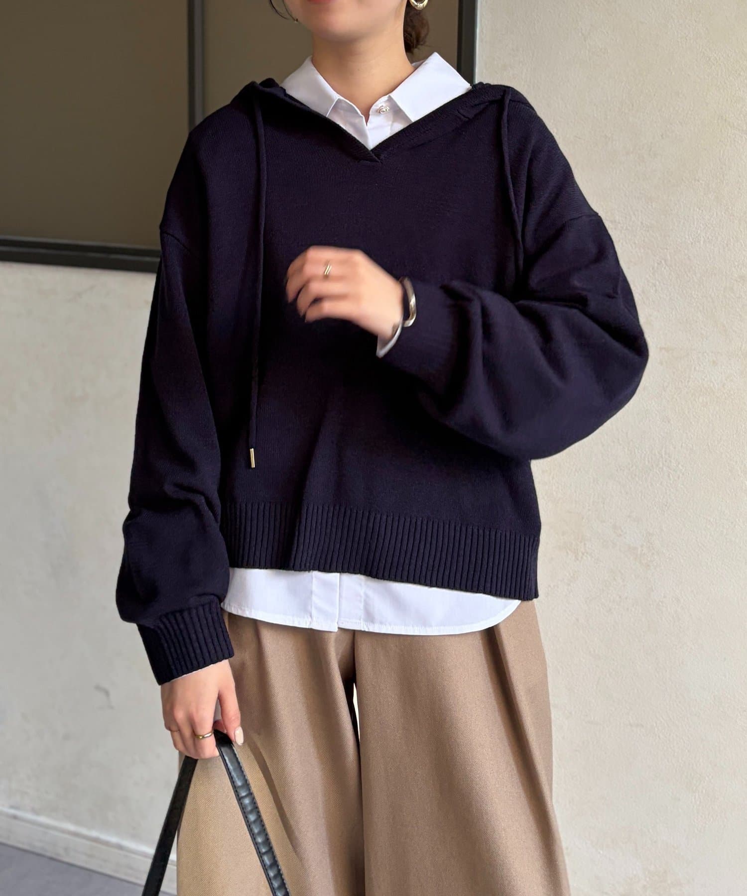 Chez toi(シェトワ) スキッパーニットパーカー