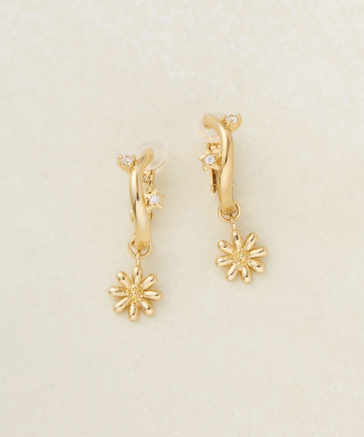 DISCOAT(ディスコート) 【GOLDY】ソリッドフラワースウィングイヤリング