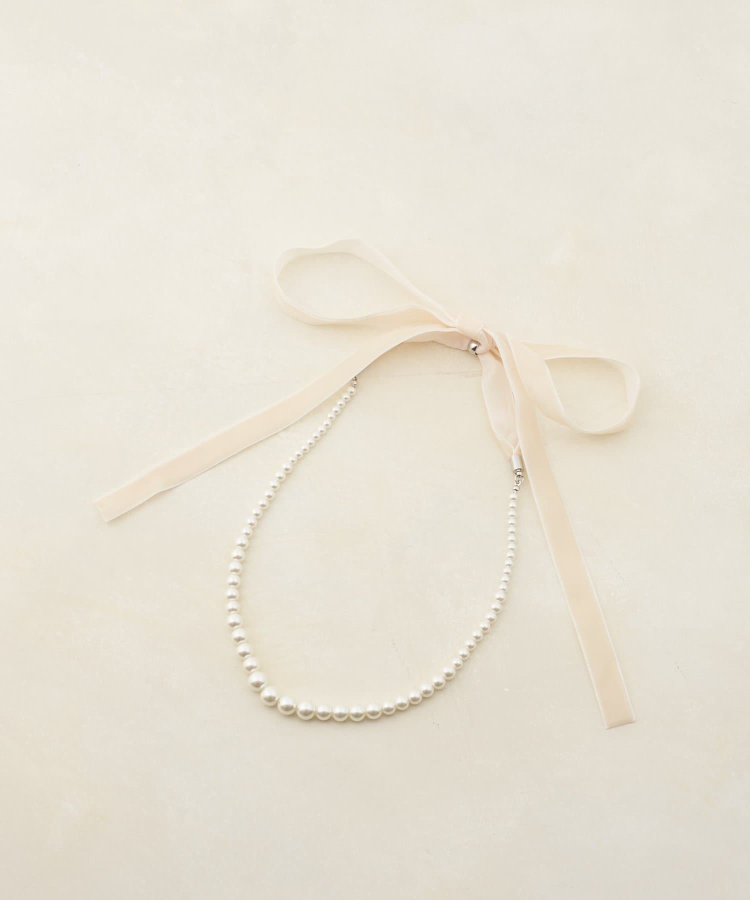 DISCOAT(ディスコート) 【GOLDY】ベロアリボンパールネックレス