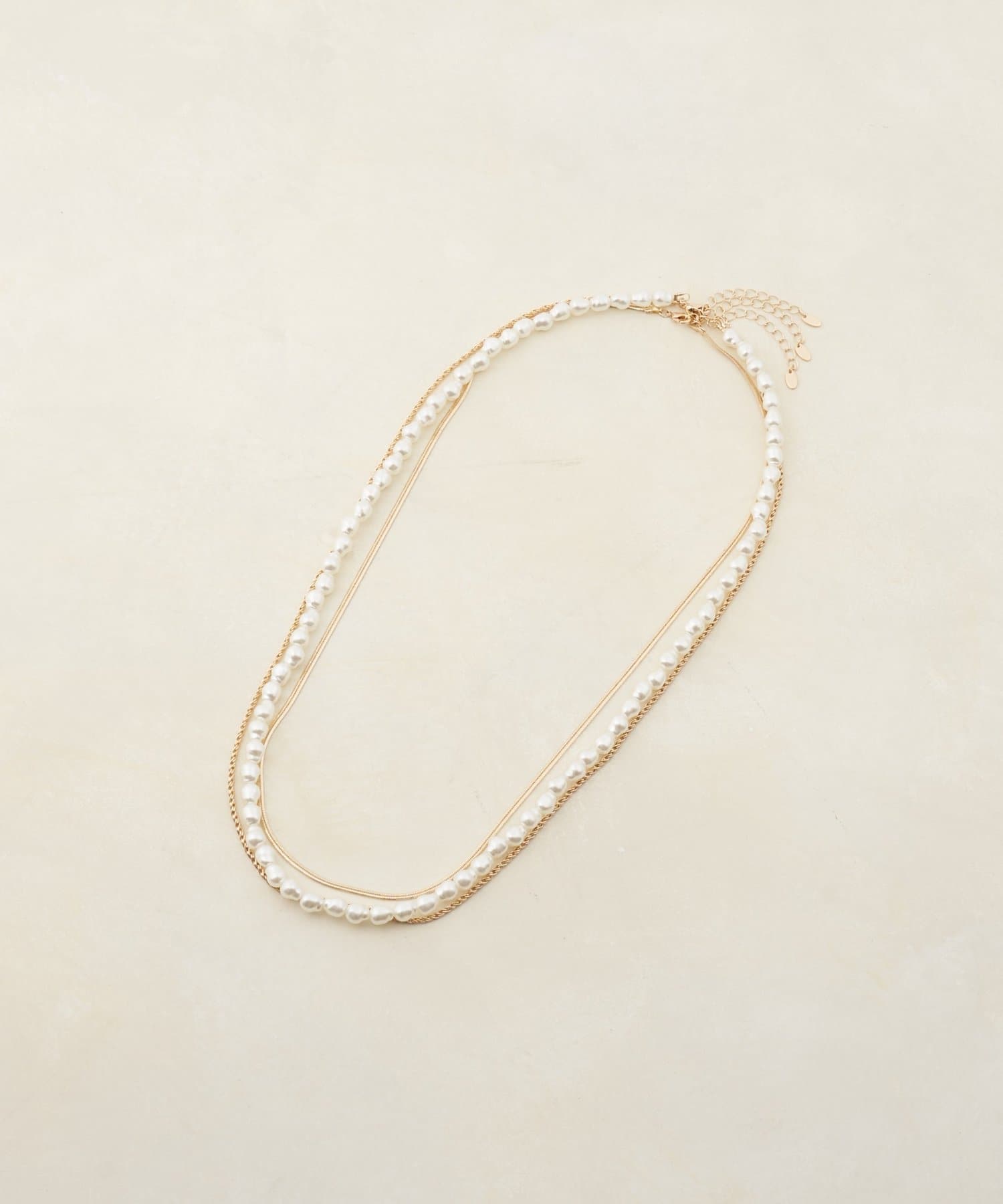 DISCOAT(ディスコート) 【GOLDY】チェーンパール3SETネックレス