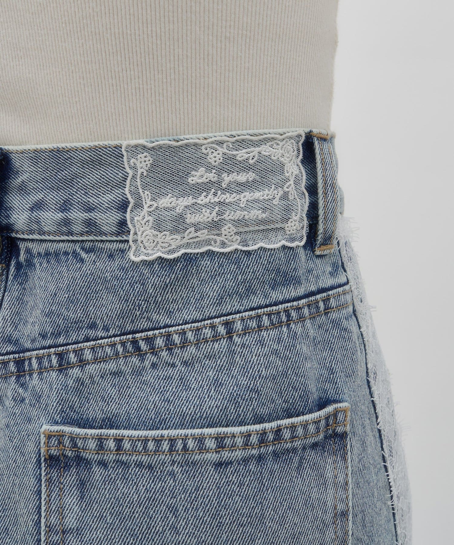 DISCOAT(ディスコート) 【umm./待望再入荷/SNSで話題！】サイドレースデニムワイドパンツ《サイズ展開あり》