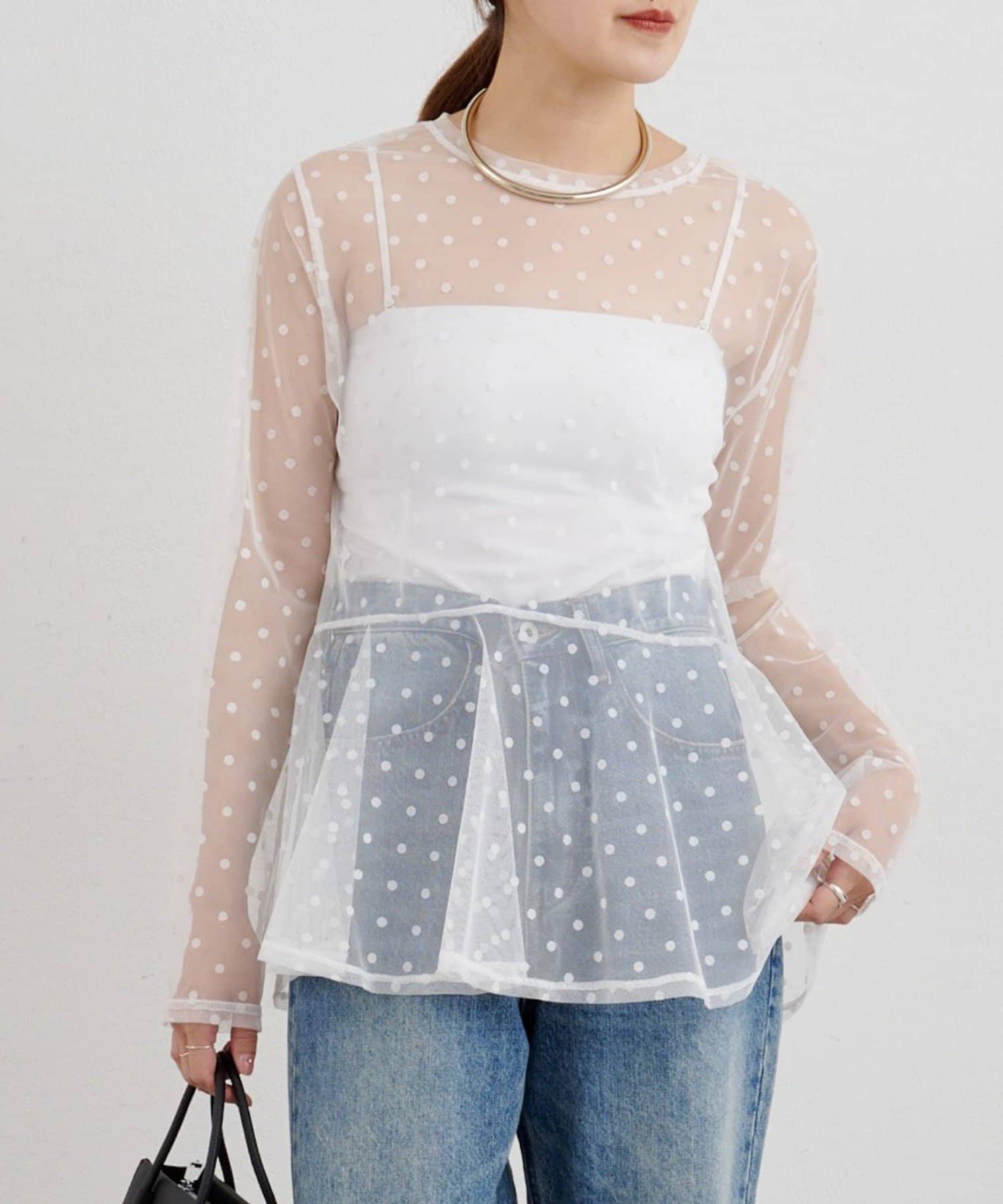 SHENERY(シーナリー) 【26SS予約】ドットチュールブラウス