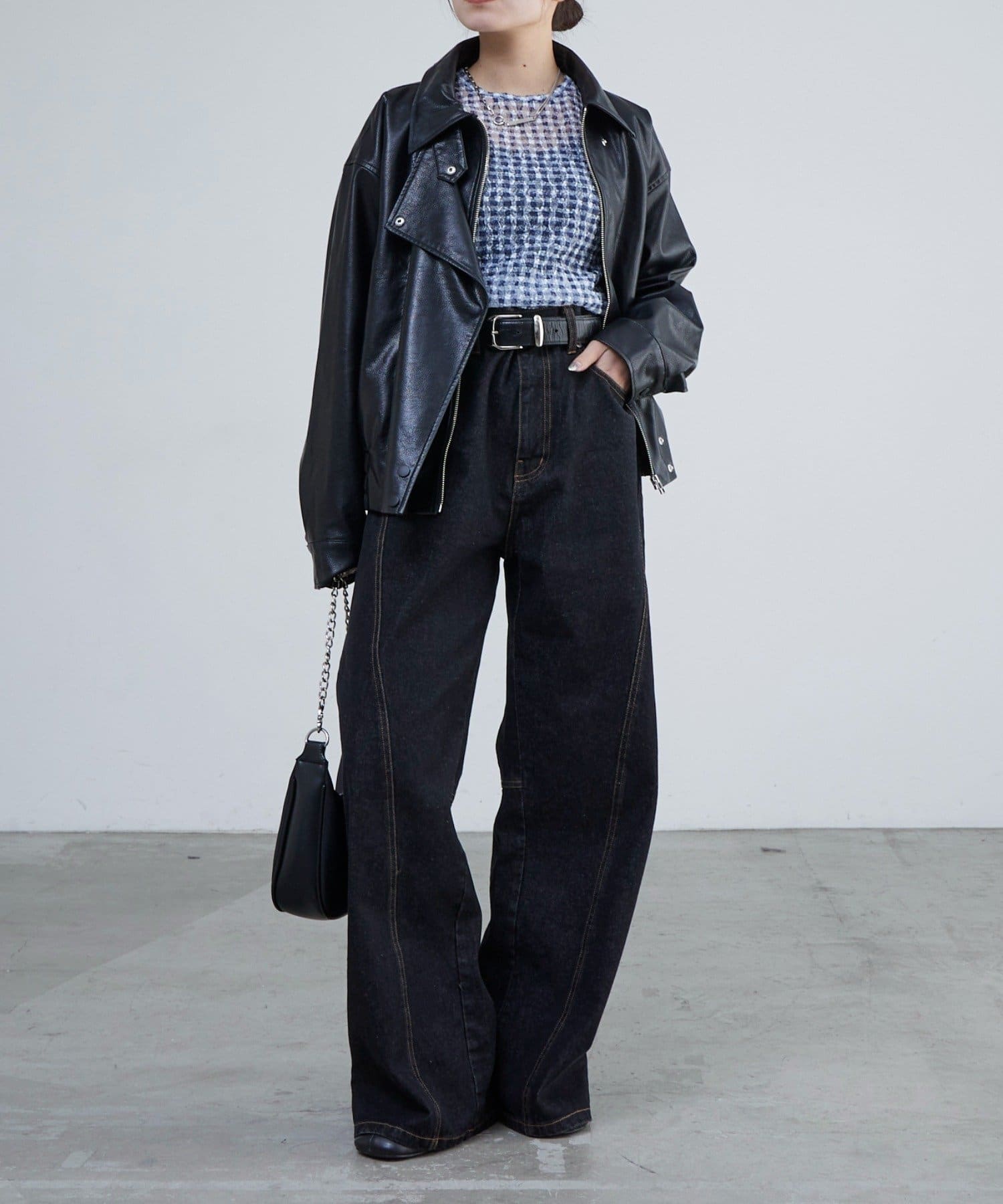 Lui's(ルイス) レースチェックプリントトップス