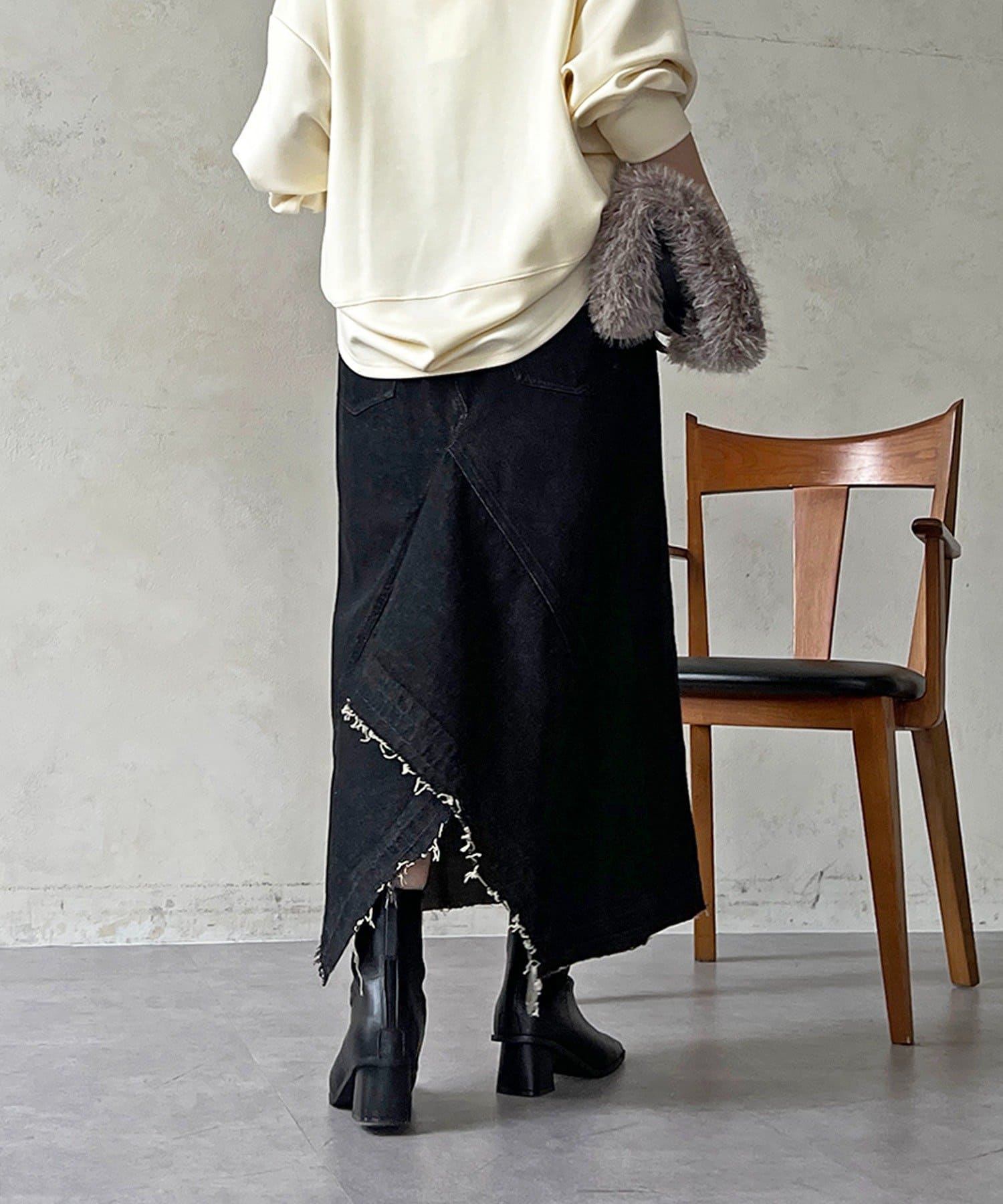 Croisiere(クロジエール) デニムフレアヘムスカート