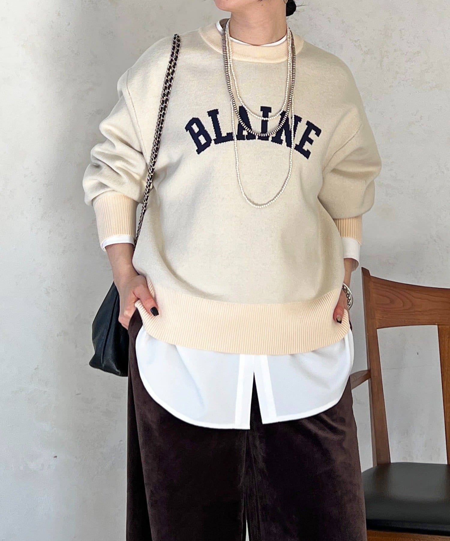 Croisiere(クロジエール) ロゴニットスエットプルオーバー