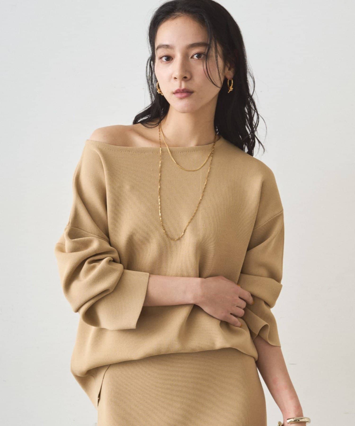 LOUNGEDRESS(ラウンジドレス) 総針ボートネックニット