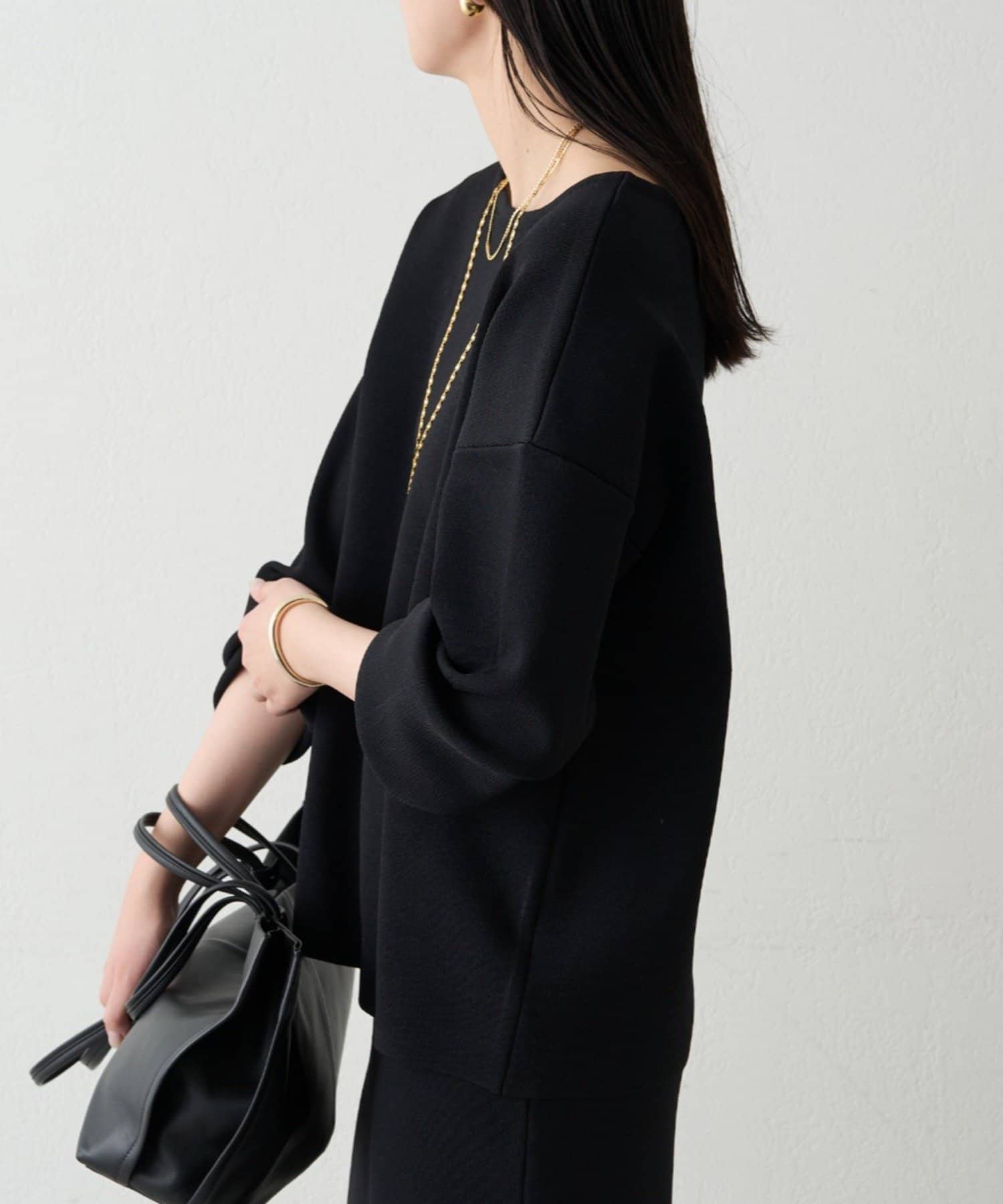 LOUNGEDRESS(ラウンジドレス) スムースボートネックニット