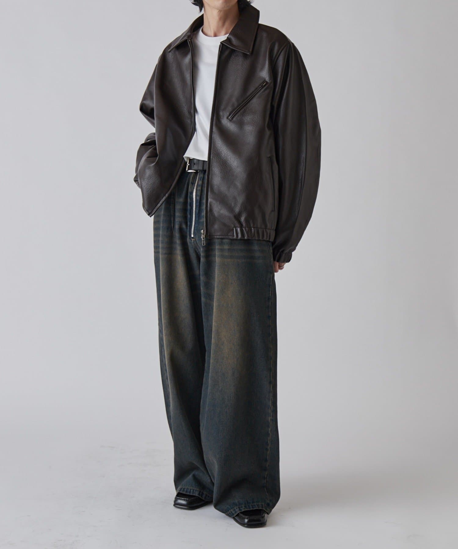 Lui's(ルイス) モダンシンセテックレザーブルゾン