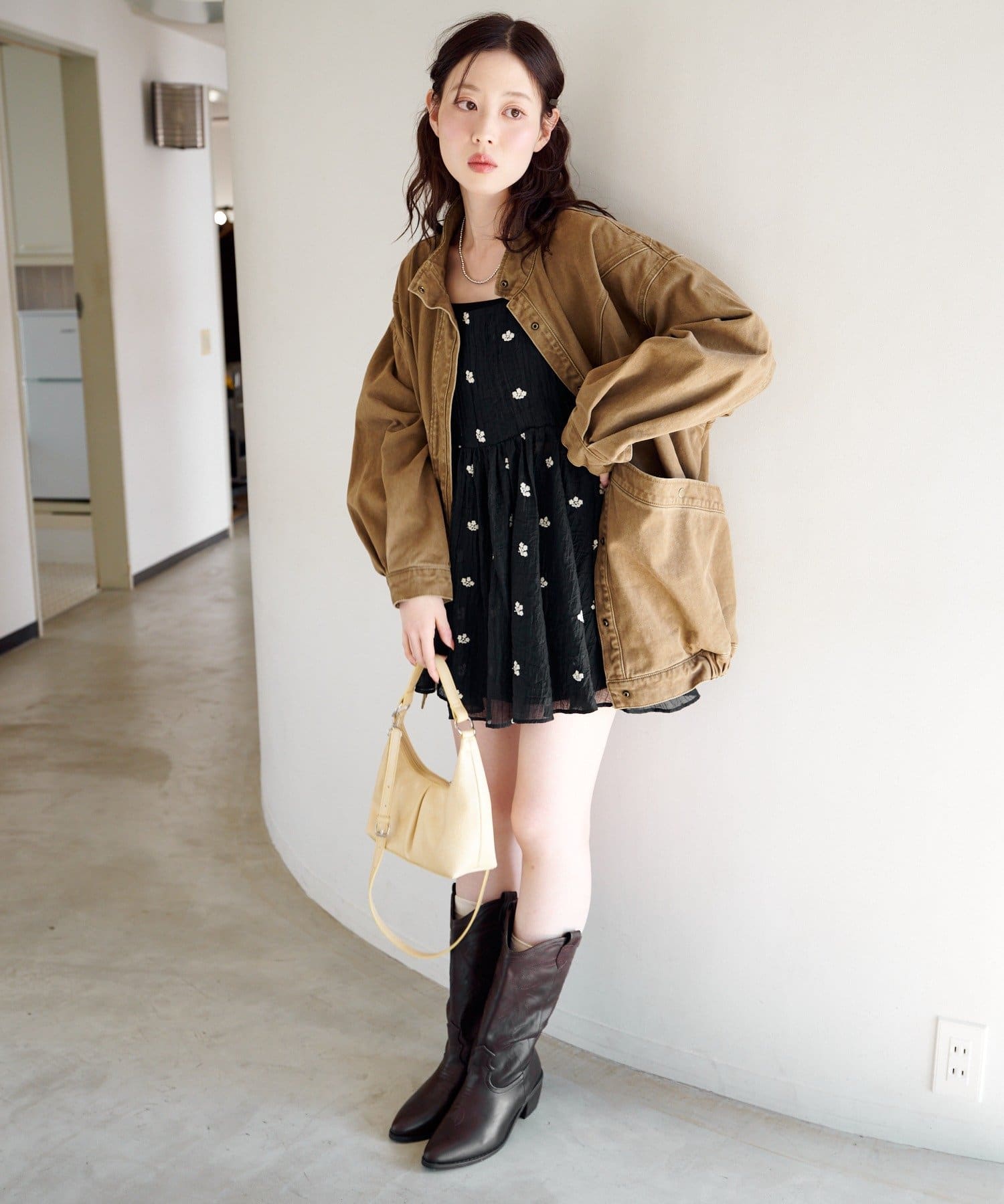 Kastane(カスタネ) 【12.11(木)12:00発売】フラワーステッチキャミチュニック