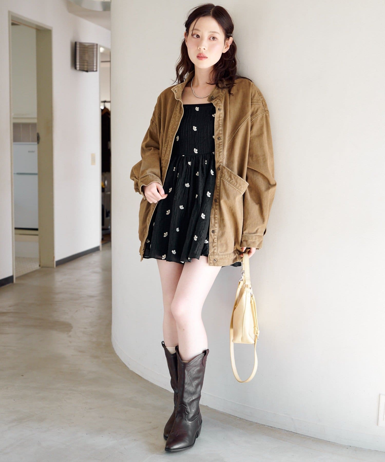 Kastane(カスタネ) フラワーステッチキャミチュニック