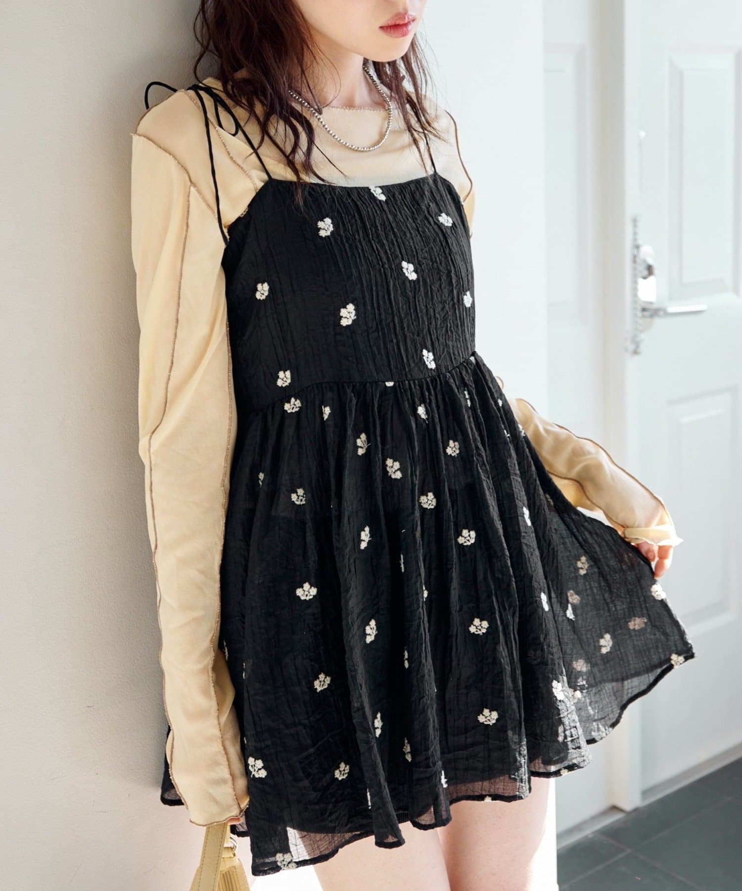 Kastane(カスタネ) 【12.11(木)12:00発売】フラワーステッチキャミチュニック