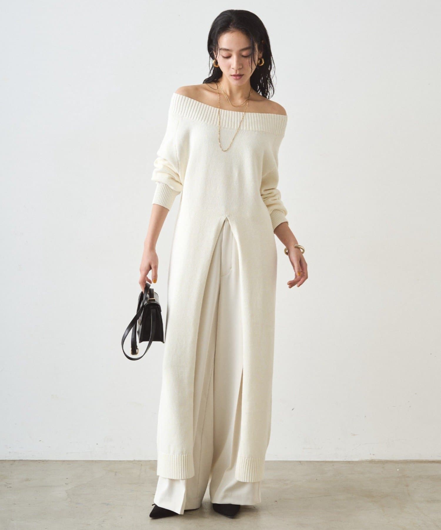 LOUNGEDRESS(ラウンジドレス) ハイスリットニットワンピース