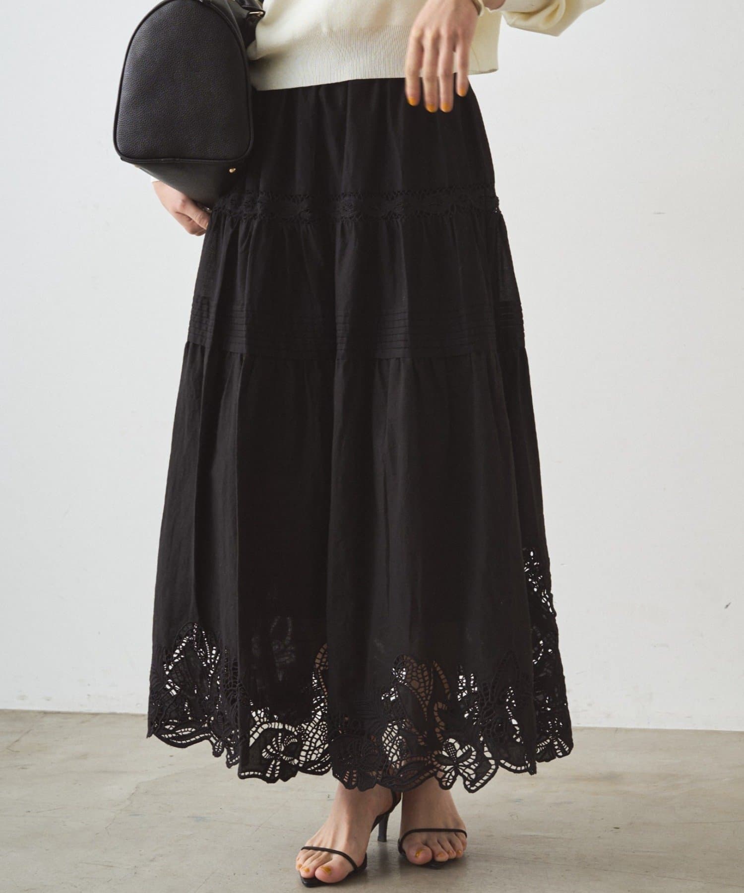 LOUNGEDRESS(ラウンジドレス) レースティアードスカート