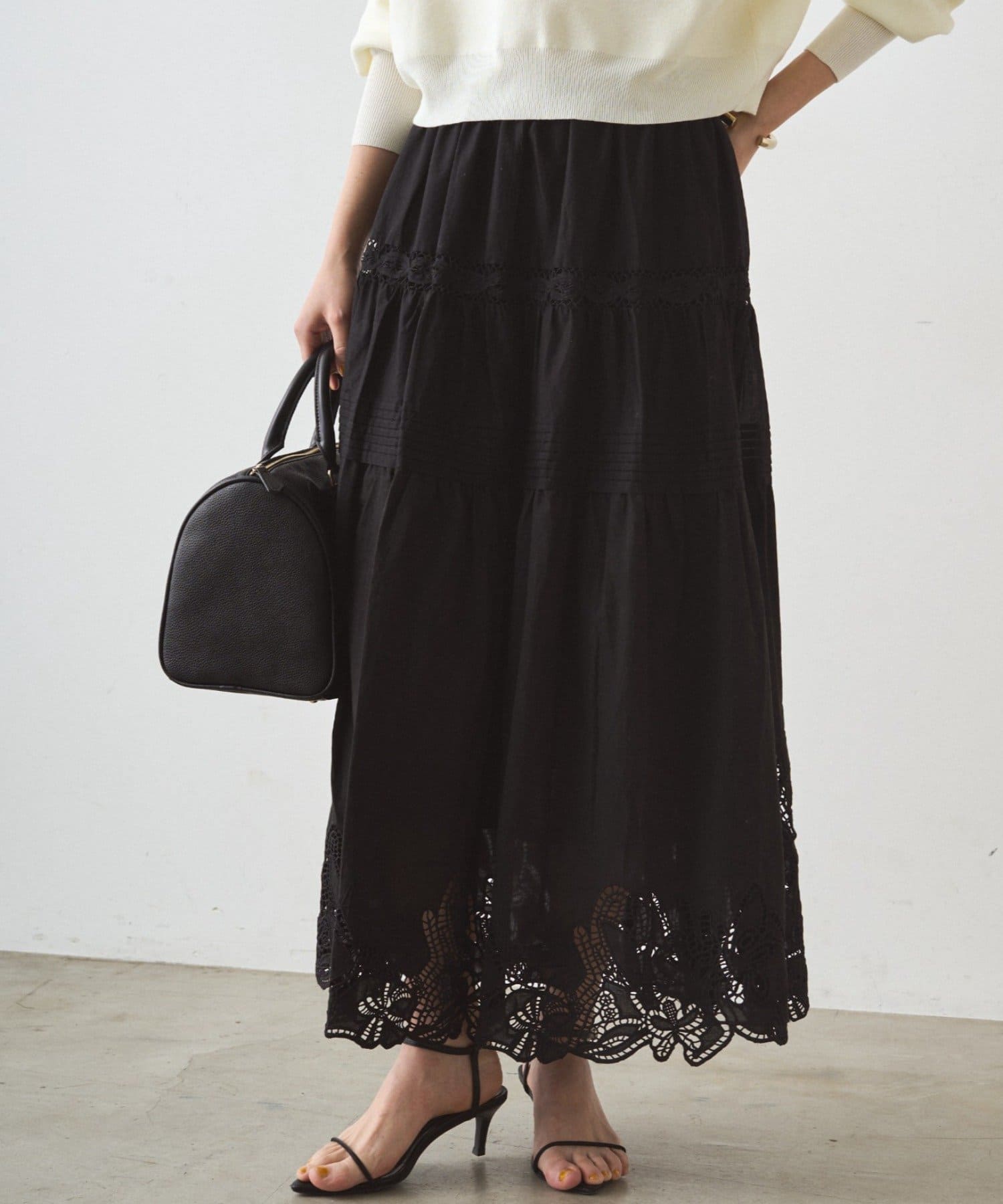 LOUNGEDRESS(ラウンジドレス) レースティアードスカート