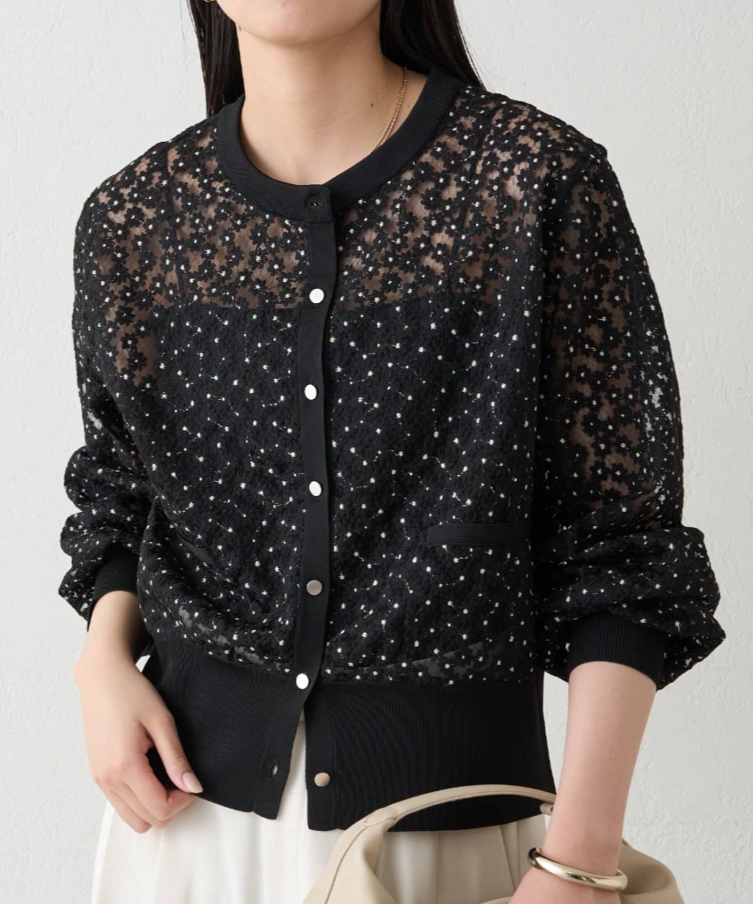 LOUNGEDRESS(ラウンジドレス) コクーンスリーブフラワーカーデ