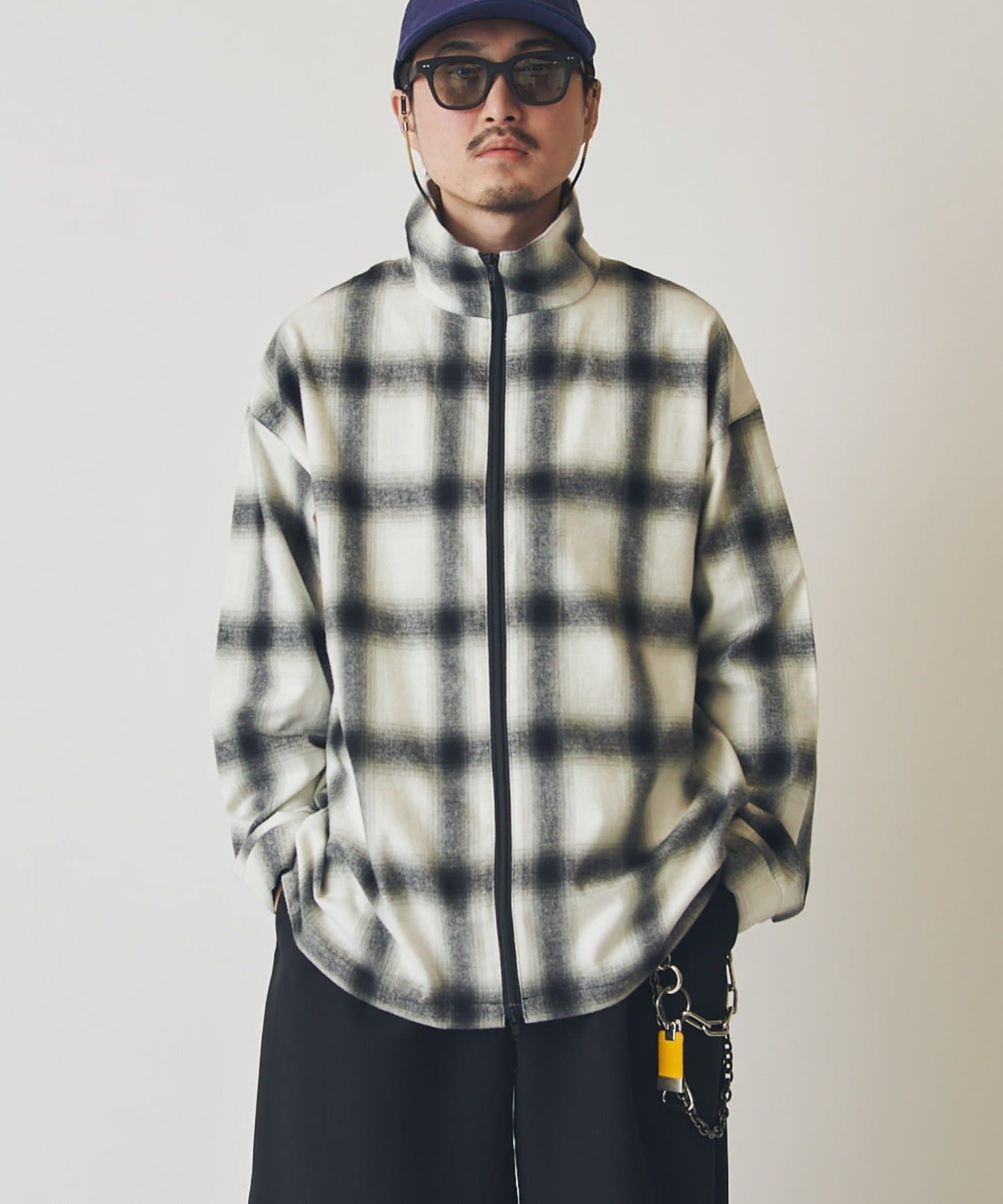 Lui's(ルイス) 【CHEMISE】 スタンドカラー オンブレーシャツジャケット