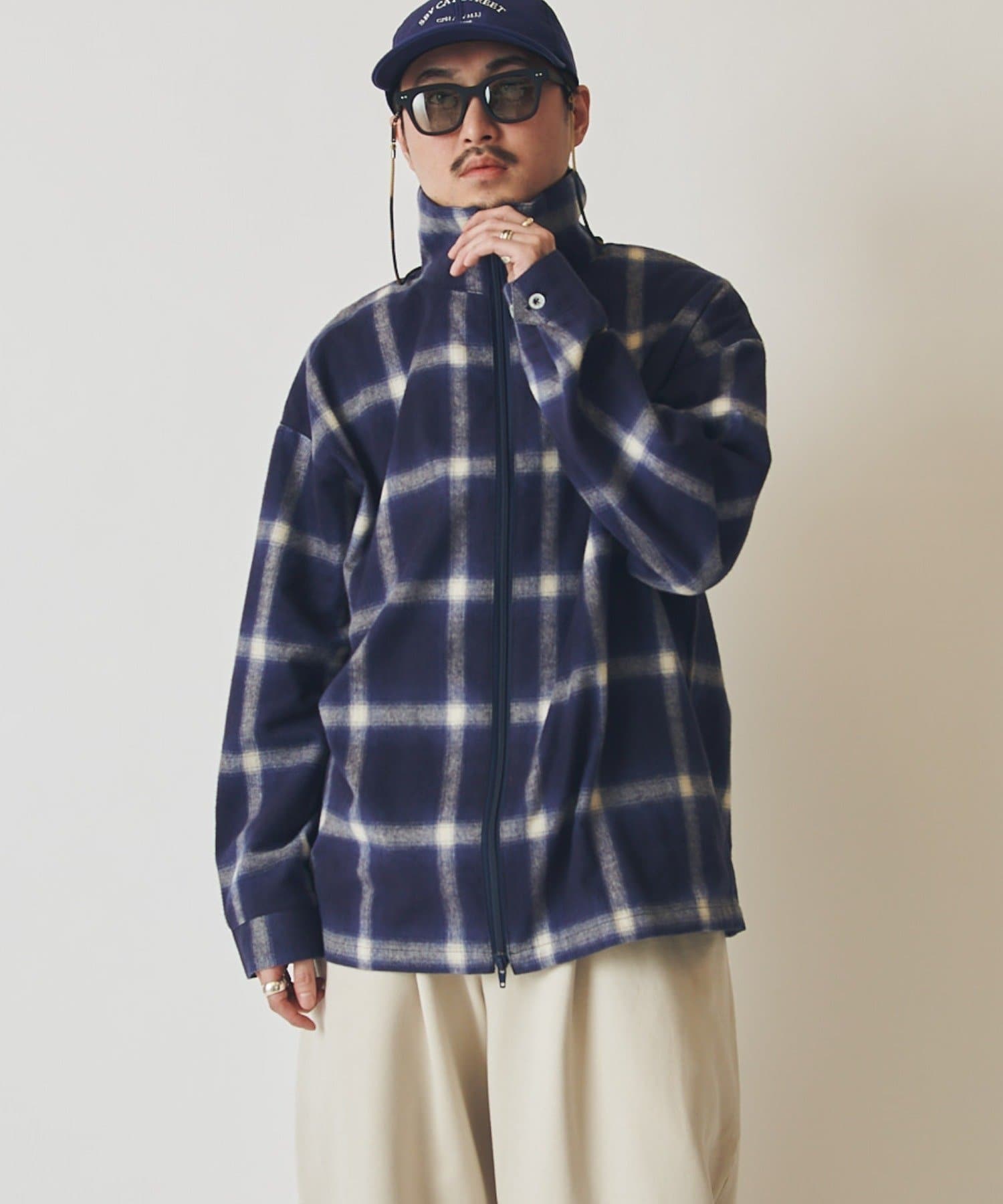 Lui's(ルイス) 【CHEMISE】 スタンドカラー オンブレーシャツジャケット