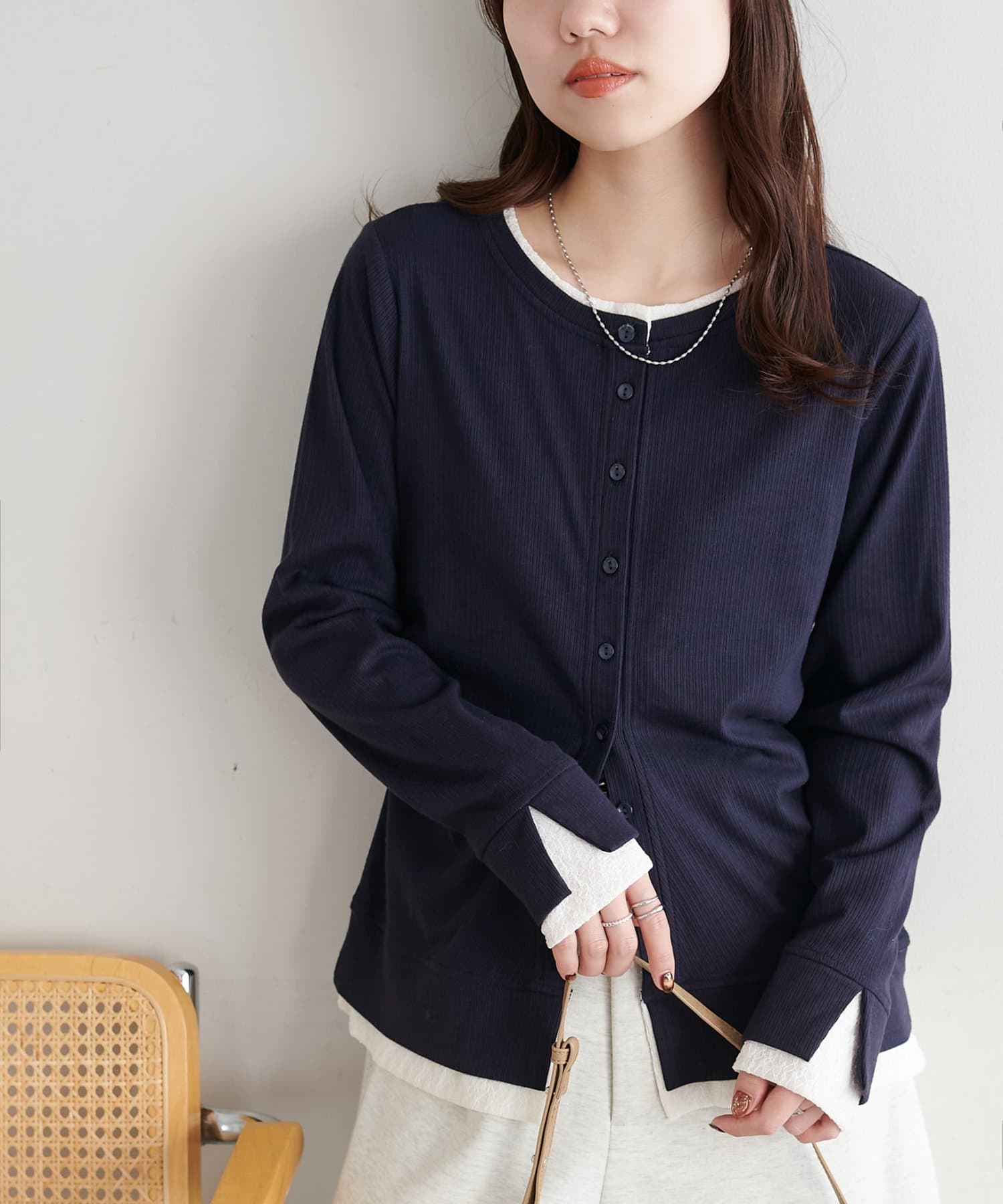 DISCOAT(ディスコート) 【SS先行予約】レイヤード多釦プルオーバー