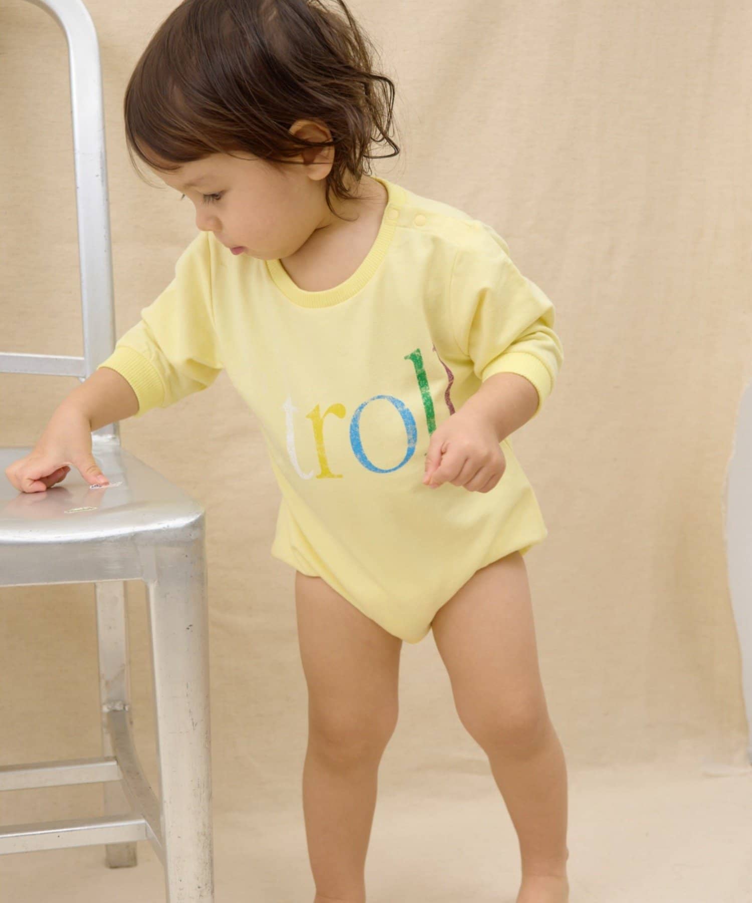 CIAOPANIC TYPY(チャオパニックティピー) 【BABY】ミニ裏毛かすれカラーロゴロンパース