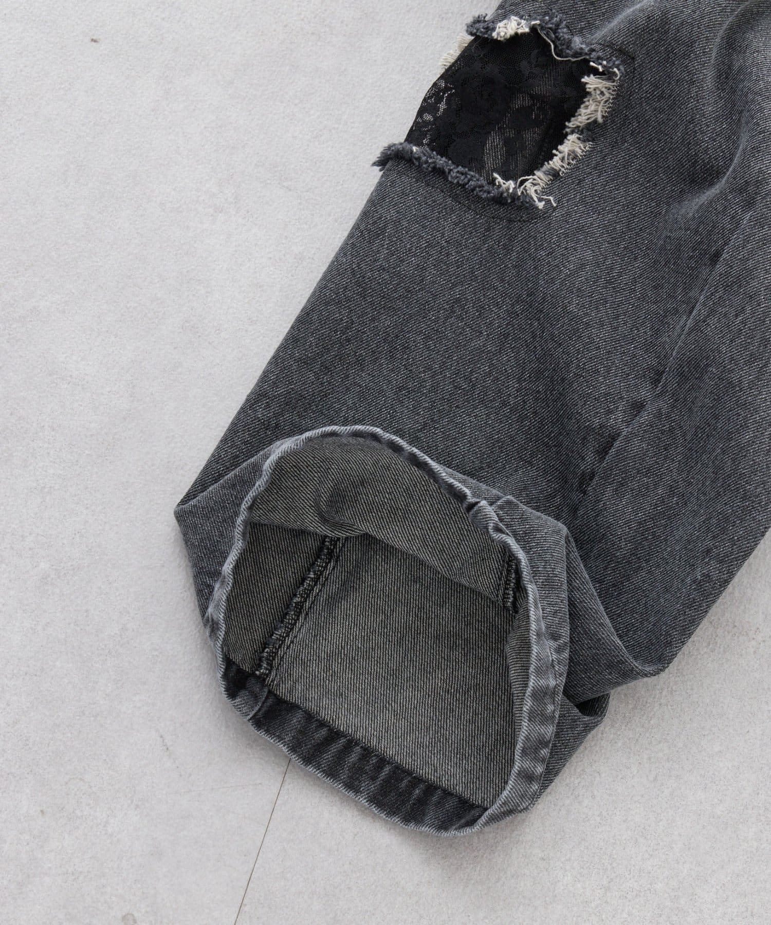 CIAOPANIC TYPY(チャオパニックティピー) ≪26SS展示会アイテム≫【KIDS】《ジュニアサイズあり》レースパッチワークデニム(ウエスト調整可能)