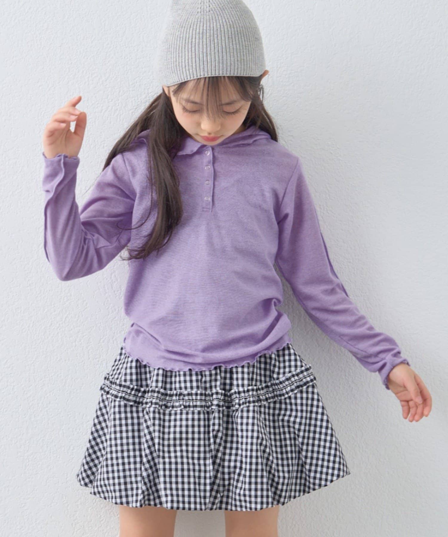 CIAOPANIC TYPY(チャオパニックティピー) ≪26SS展示会アイテム≫【KIDS】シアーワッフルスナップ釦メロウフーディー