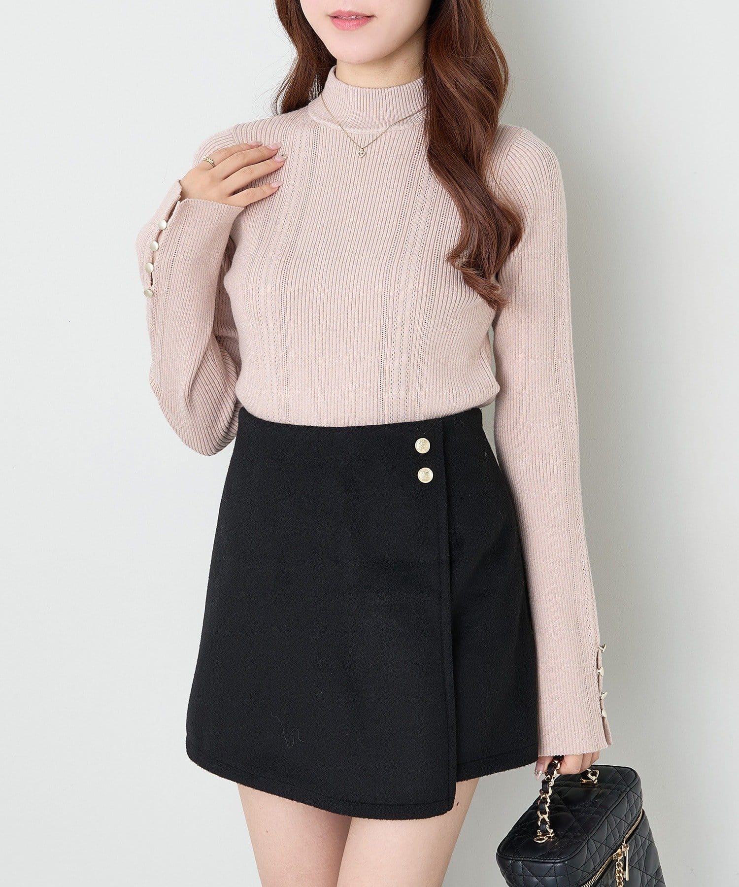 one after another NICE CLAUP(ワンアフターアナザー ナイスクラップ) アイレットプチハイネックニット