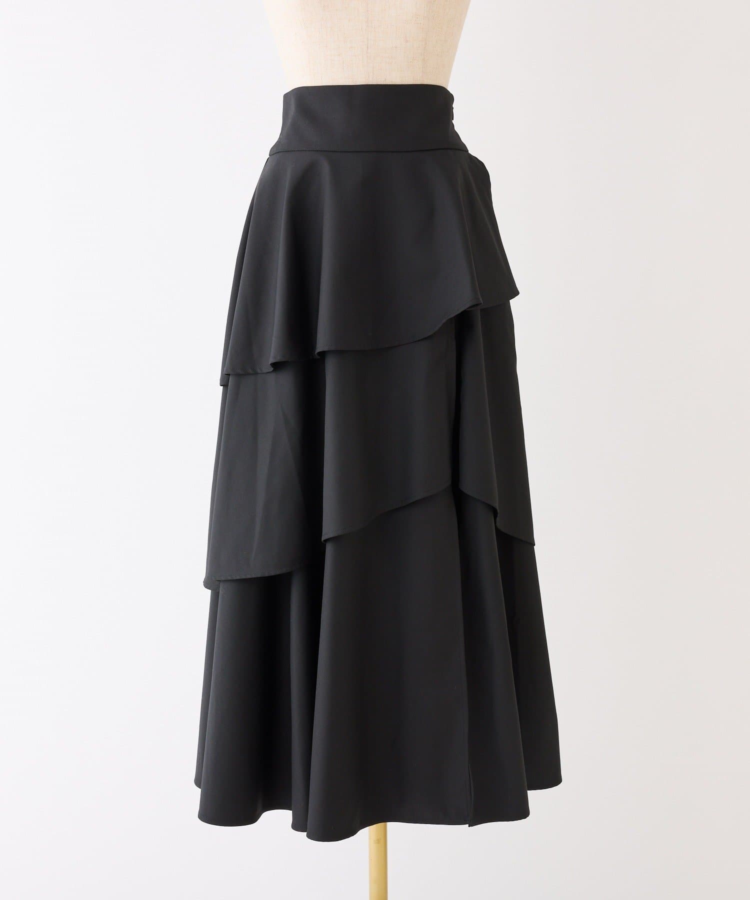 one after another NICE CLAUP(ワンアフターアナザー ナイスクラップ) スリットティアードロングスカート／後ろレースアップ